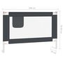 Voir la diapositive 6 : VIDAXL Barriere de securite de lit d'enfant Gris fonce 100x25 cm Tissu