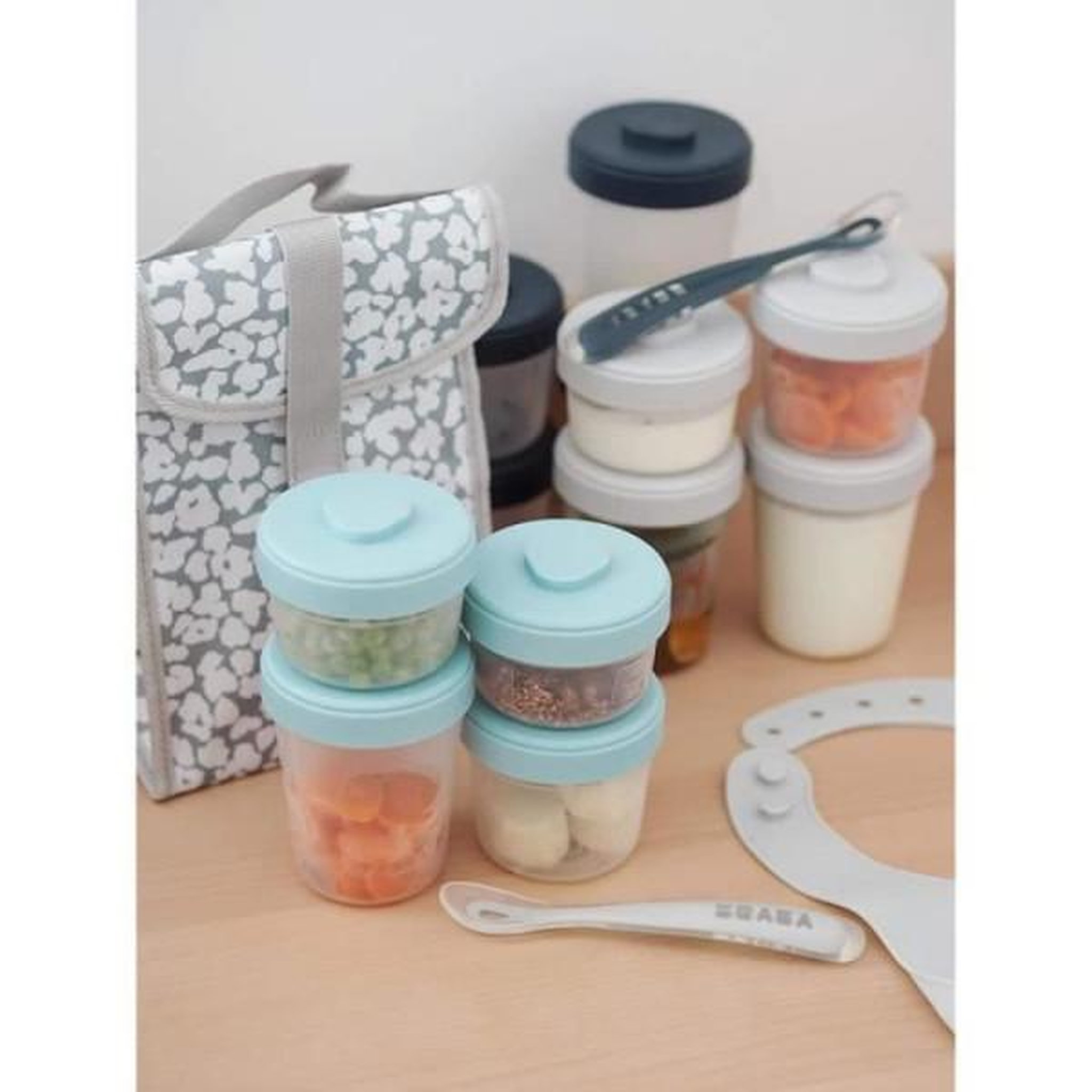 Voir la diapositive 5 : BEABA BEABA, Set 2eme age 8 portions clip de conservation - 4x150ml + 4x250ml
