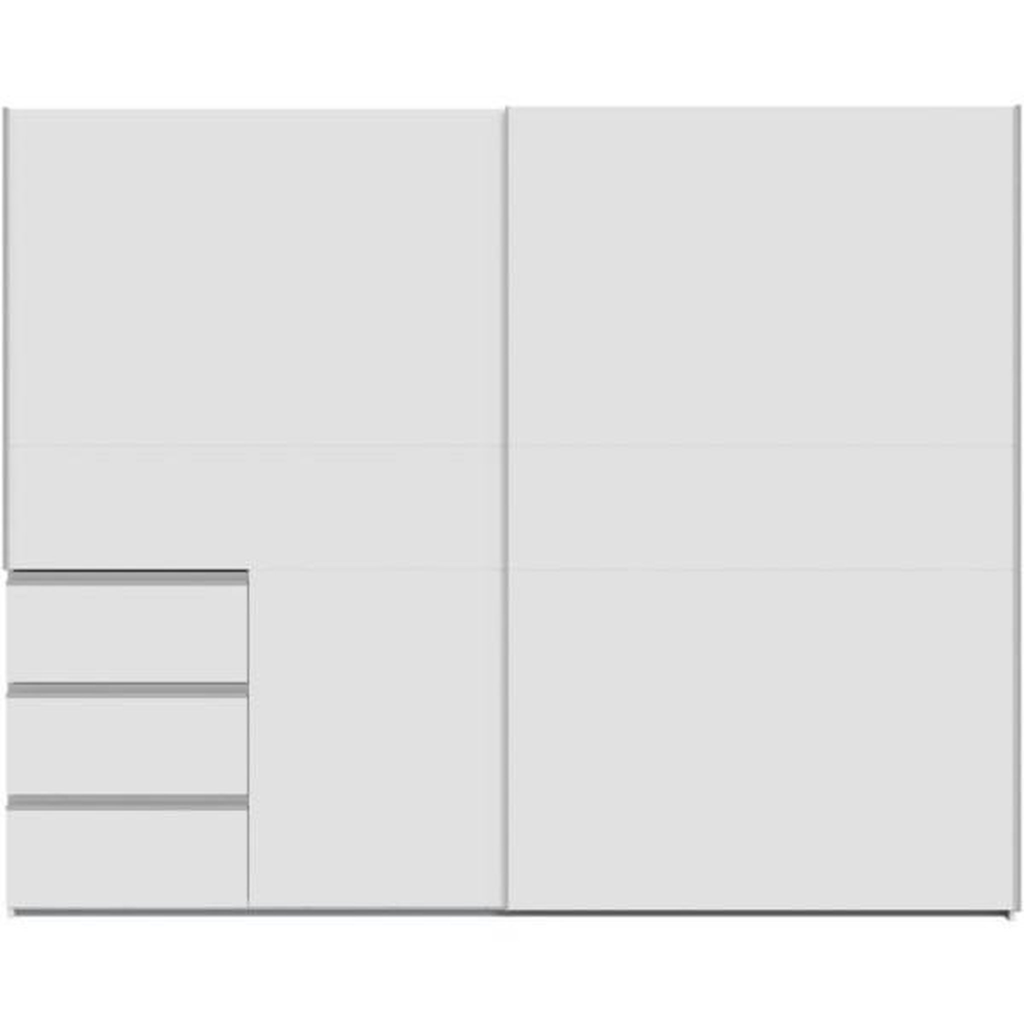 MARKET24 Armoire 2 portes coulissantes 3 tiroirs - Décor blanc mat - L 249 x P 61 x H 200 cm - WINN2
