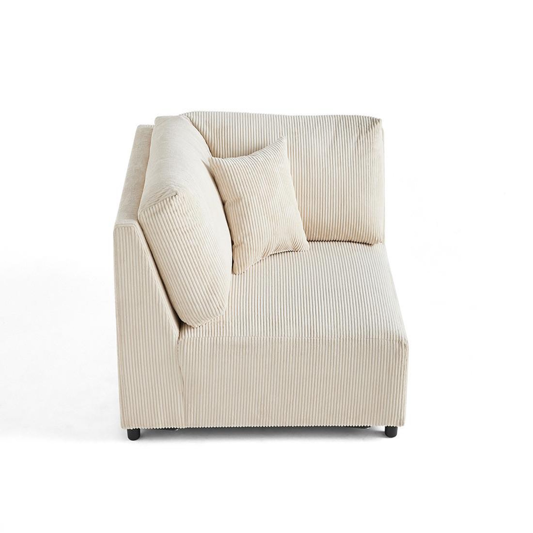 Voir la diapositive 1 : BEST MOBILIER Garance - module d'assise d'angle réversible - en velours côtelé