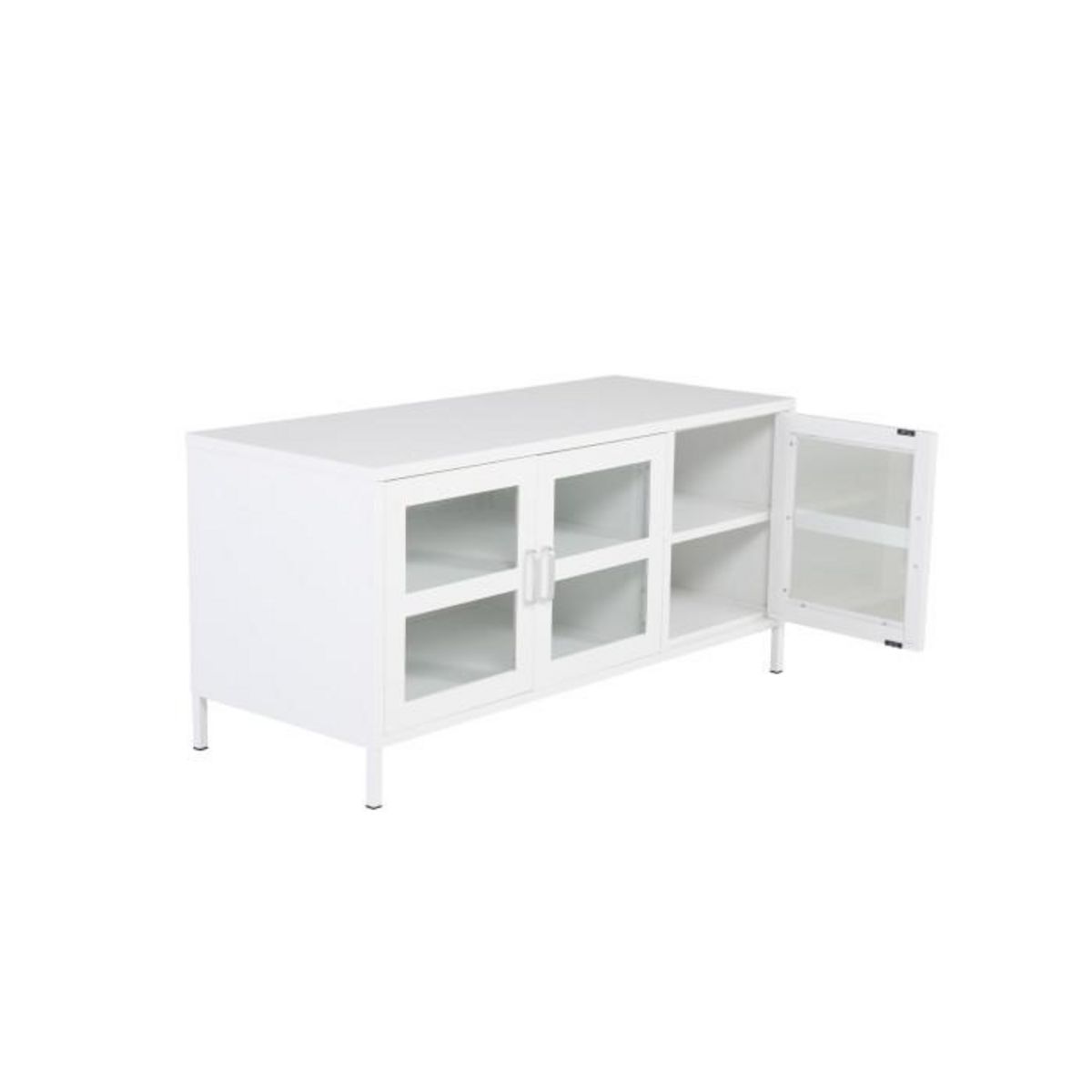 Paris Prix Meuble TV 3 Portes  Acero  120cm Blanc