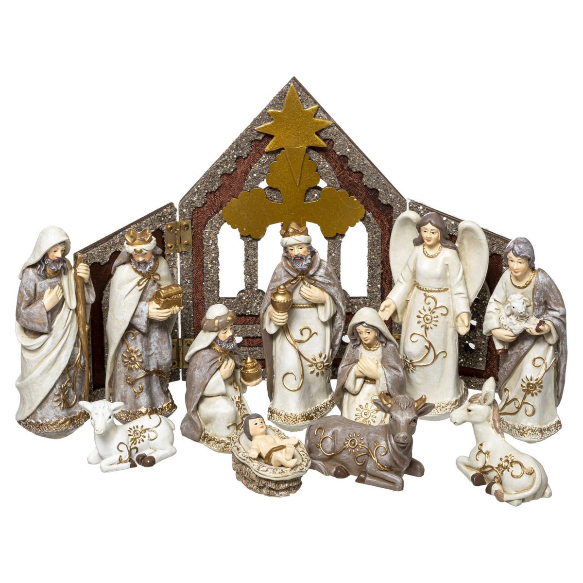 ATMOSPHERA Crèche avec 11 santons h20cm