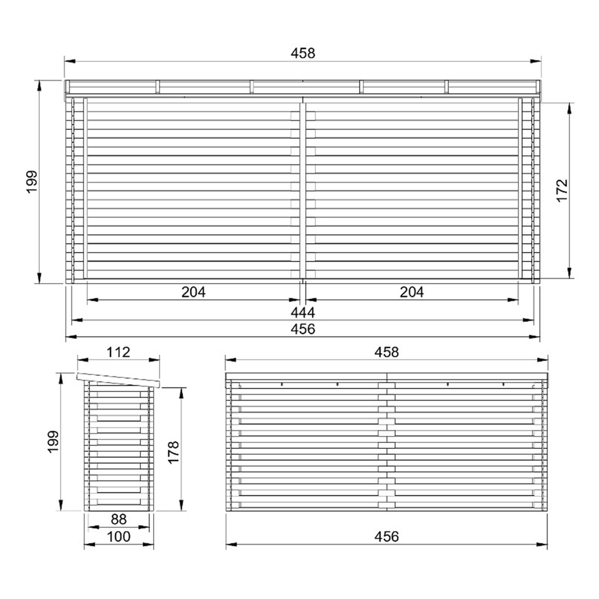 Voir la diapositive 5 : TIMBELA Abri à bûches 4m2 - Abri De Stockage Du Bois et range bûches extérieur M203