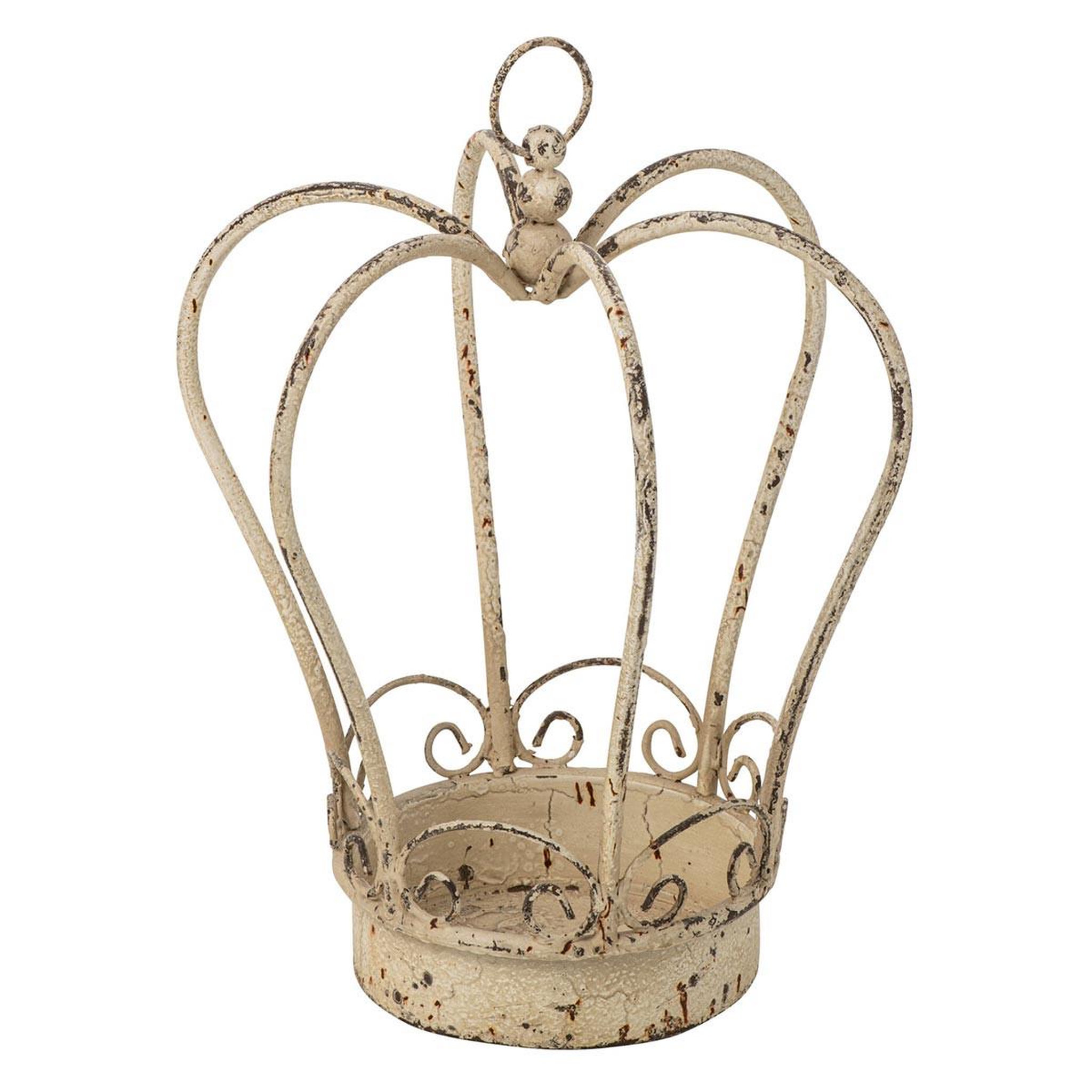 J-LINE Couronne déco extérieur  oskar  32cm blanc cassé