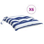 Voir la diapositive 2 : VIDAXL Coussins de chaise lot de 6 rayures bleues blanches 40x40x7 cm