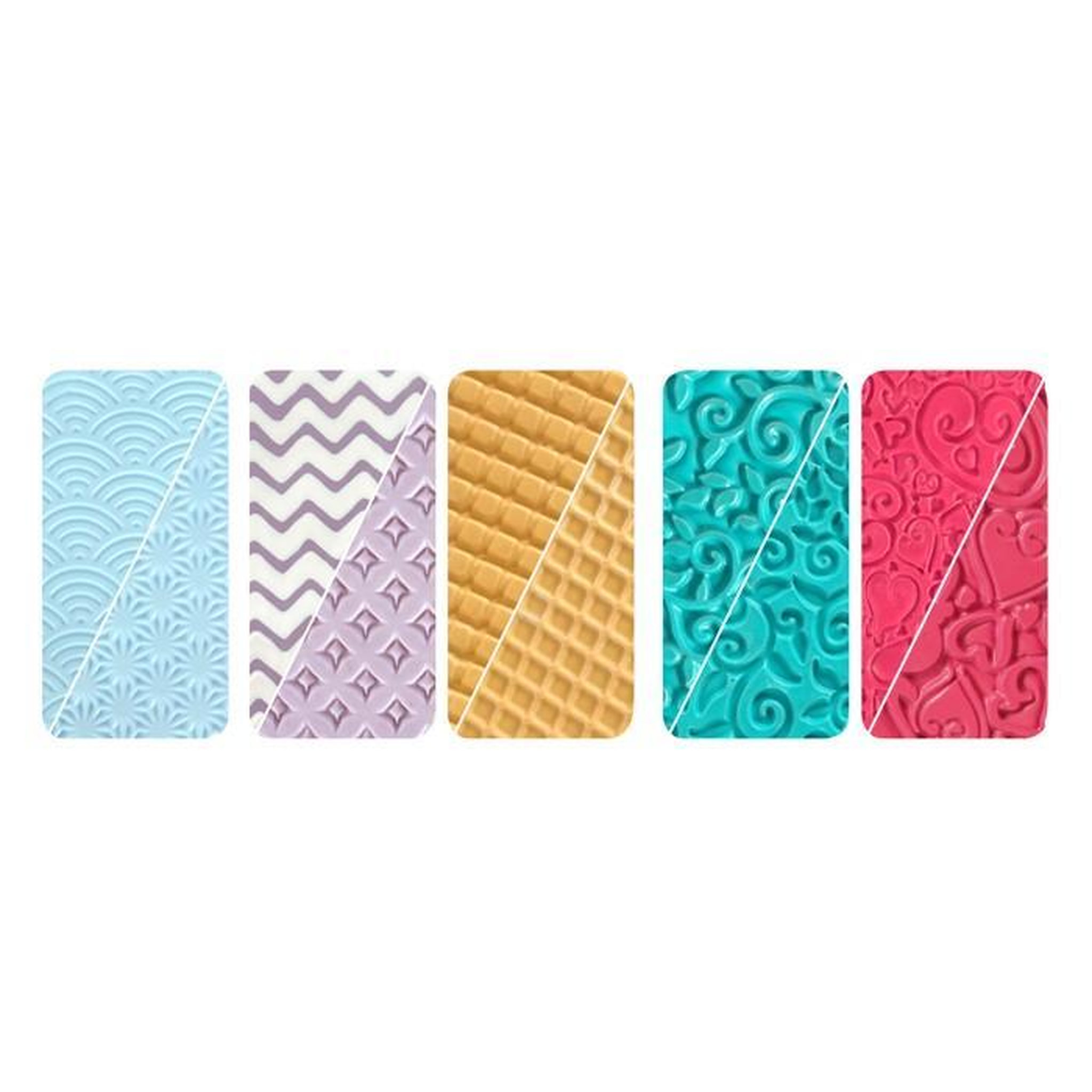 Graine créative Lot 5 plaques texture pour pâte polymère