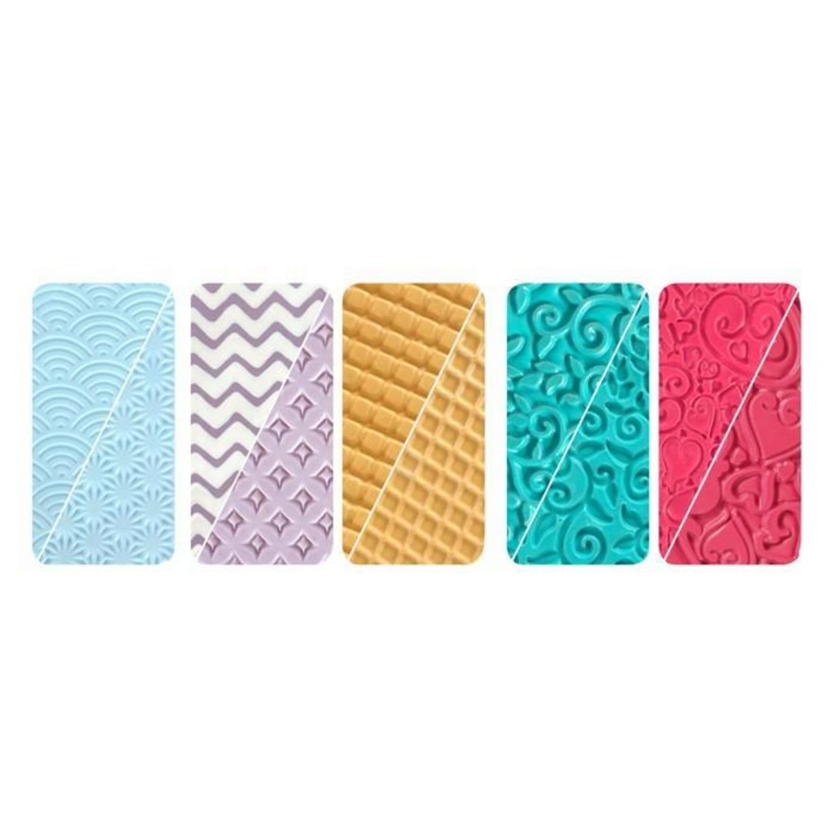 Graine créative Lot 5 plaques texture pour pâte polymère