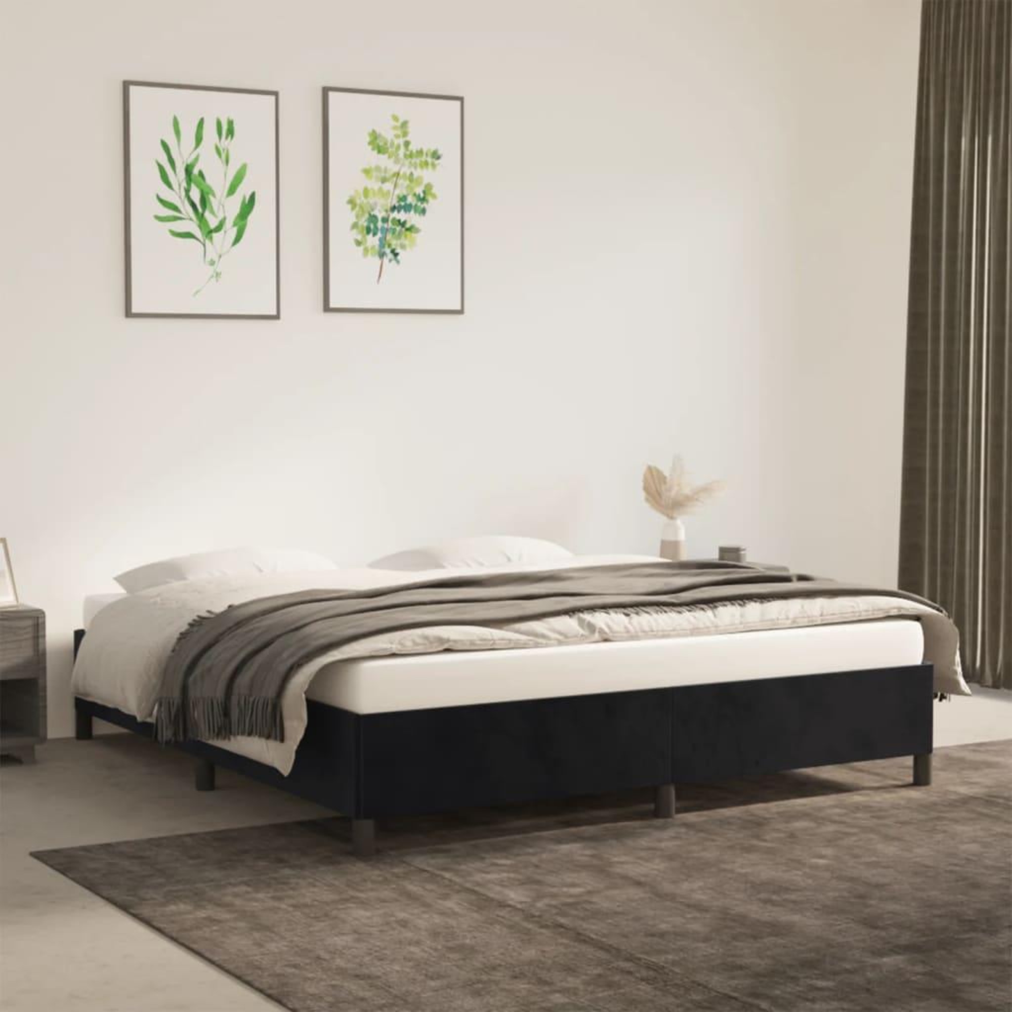 VIDAXL Cadre de lit sans matelas noir 180x200 cm velours