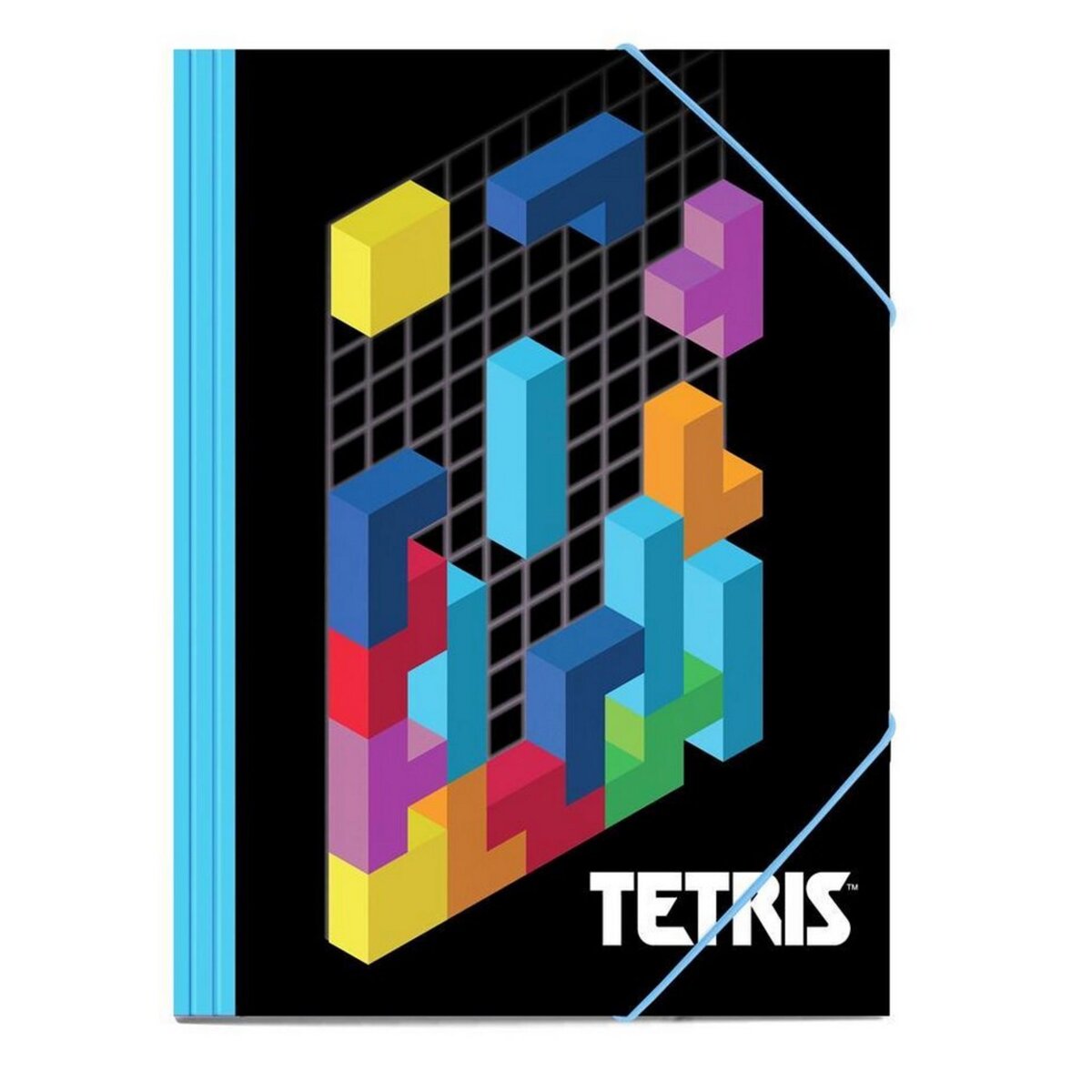 Pochette a rabat Tetris Elastique Ecole Chemise A4 pas cher