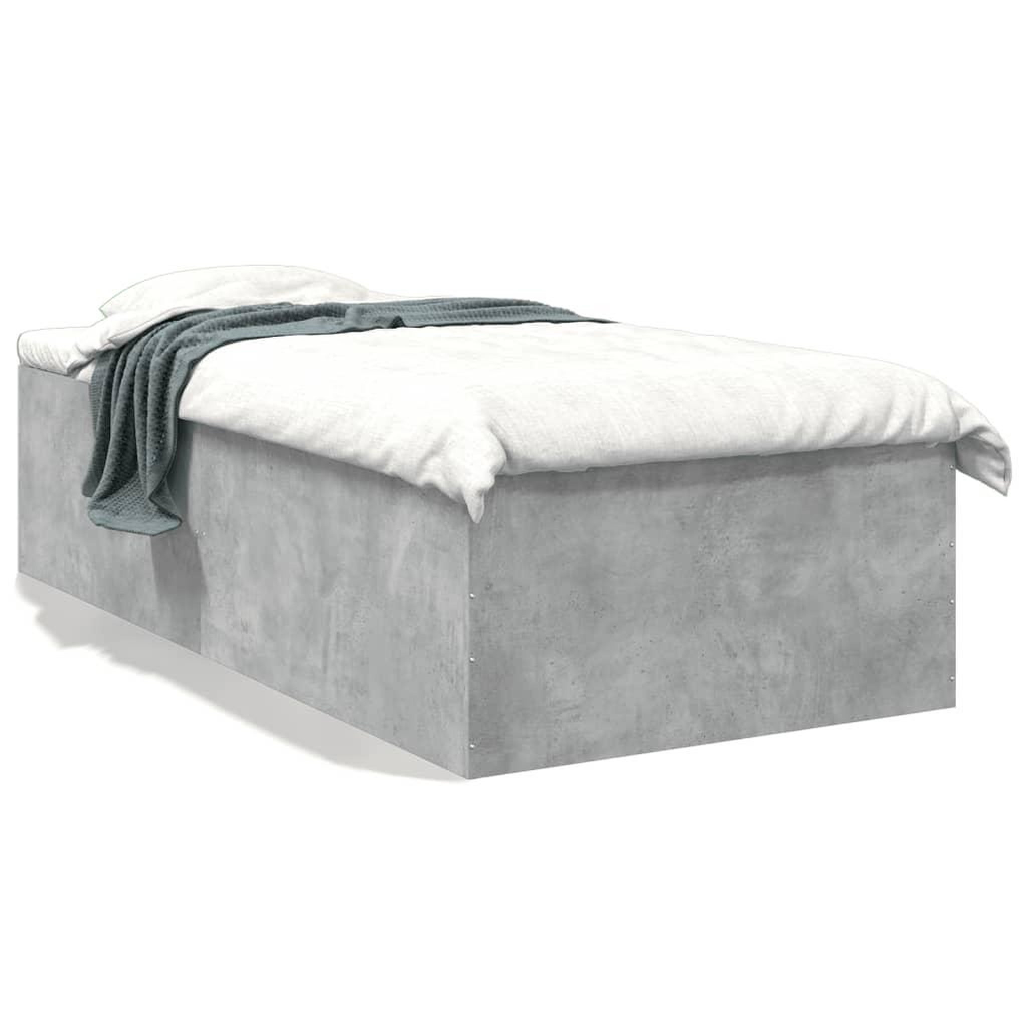 Voir la diapositive 2 : VIDAXL Cadre de lit sans matelas gris beton 75x190 cm