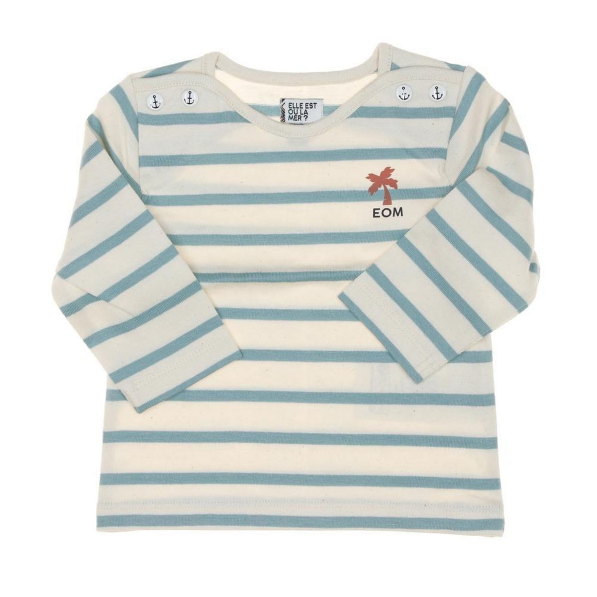 ELLE EST OU LA MER T Shirt /Bleu Garçon EOM Eloris