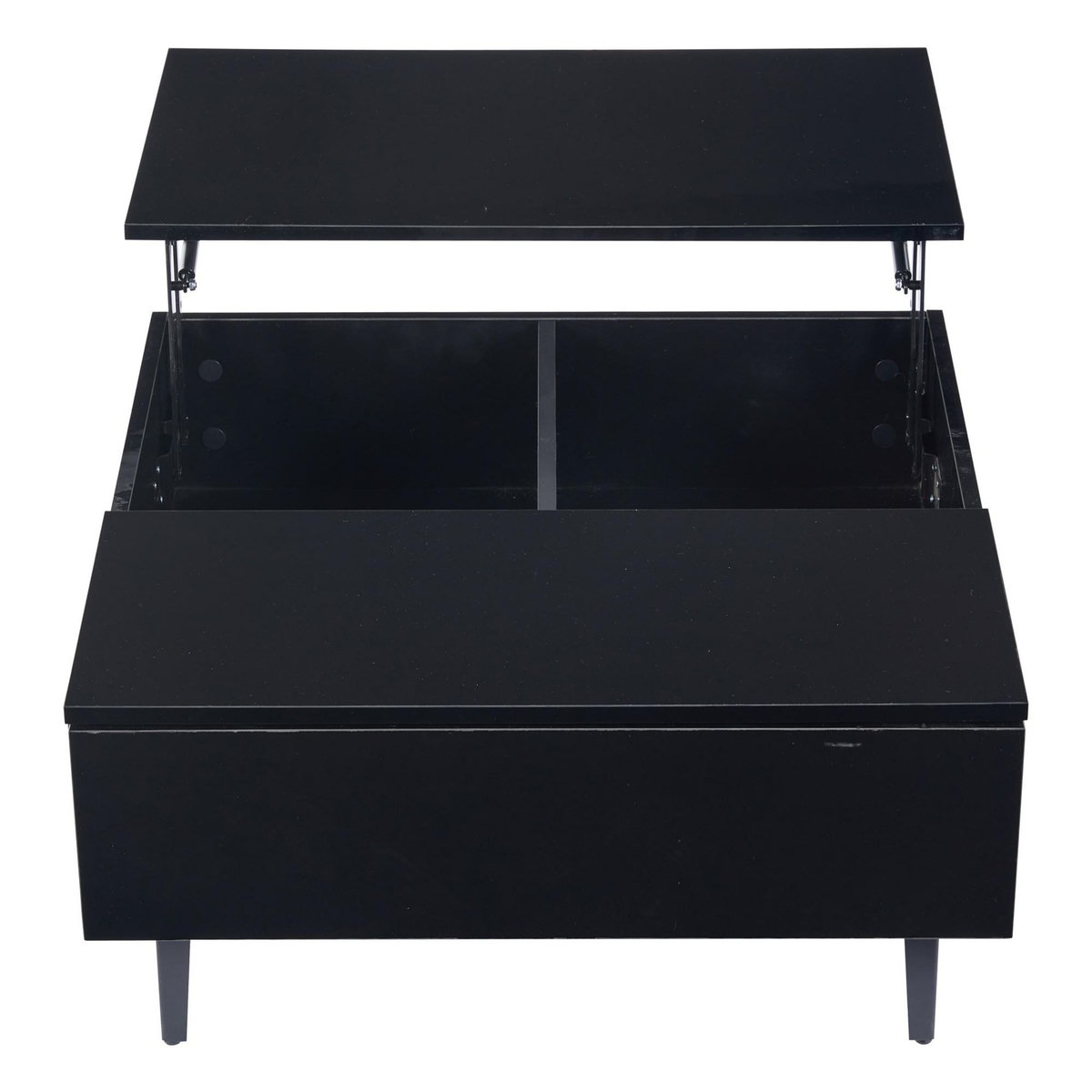 MERAX Table Basse Avec 1 Plateau Réglable Et 1 Tiroir 70 X 70 X 35 Cm Noir