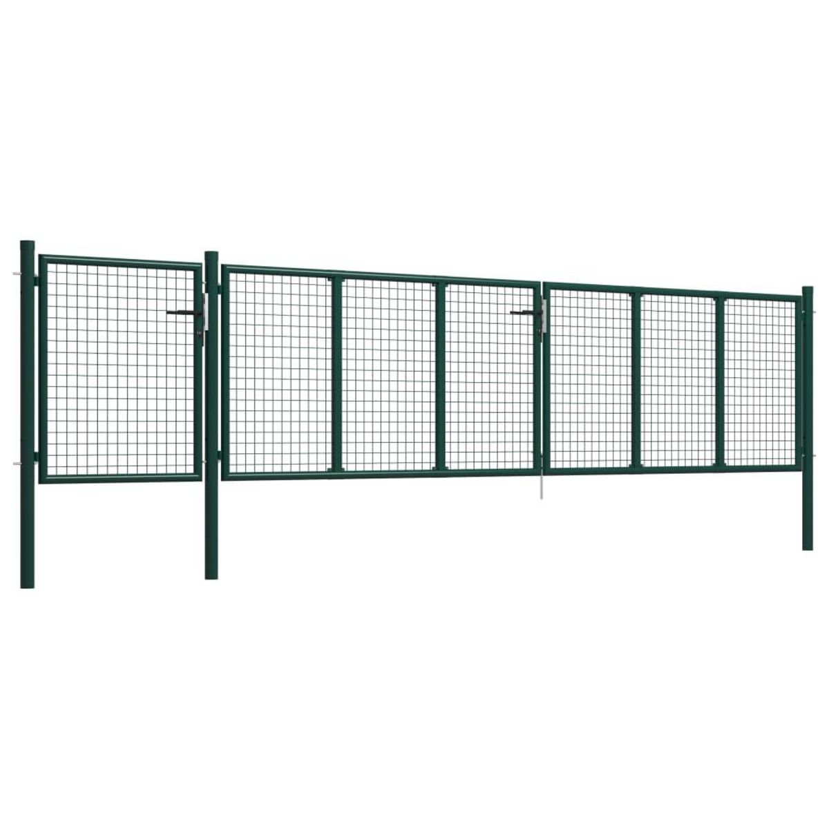 VIDAXL Portail de jardin Acier 500 x 75 cm Vert