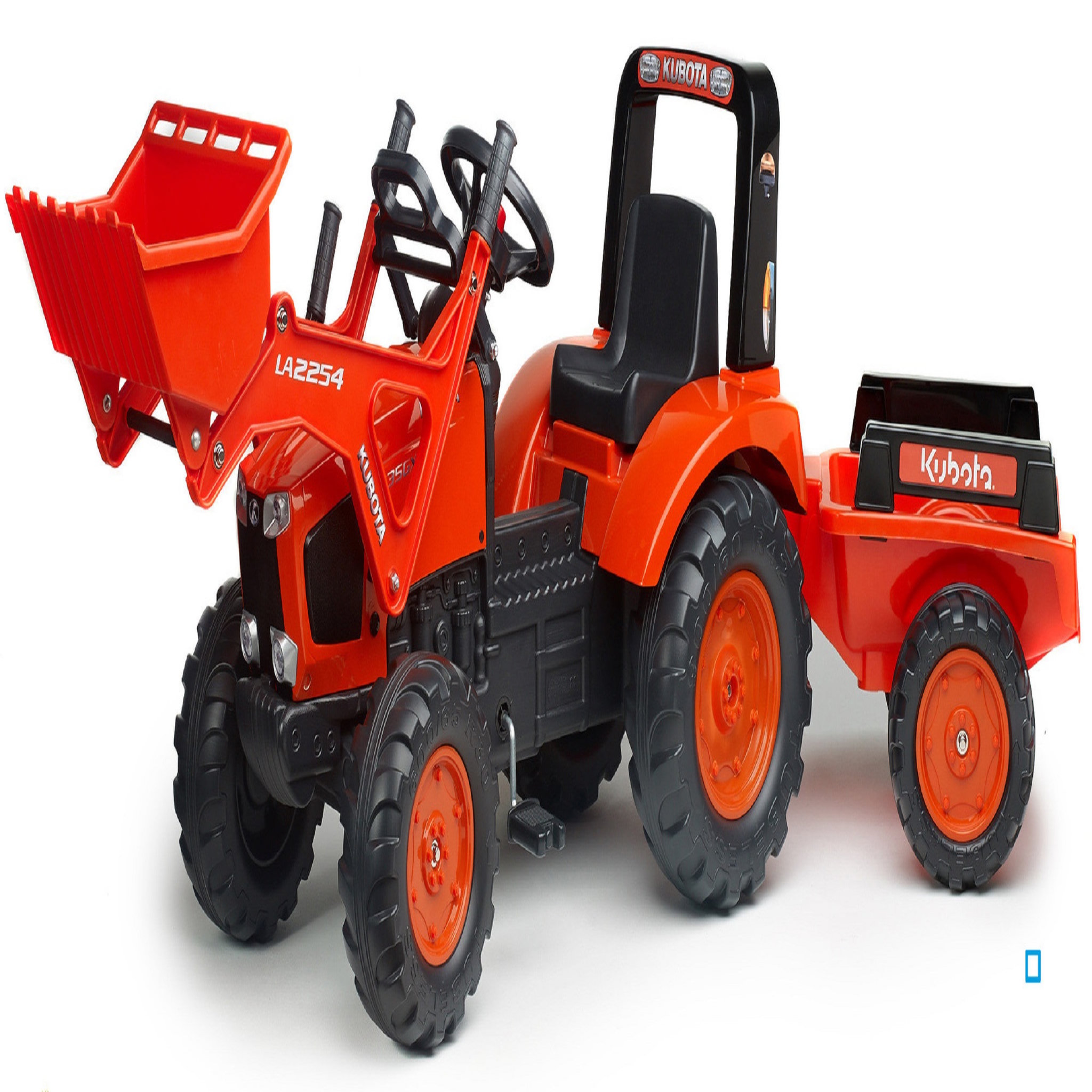 FALK Tractopelle Kubota M135GX avec pelle et remorque 