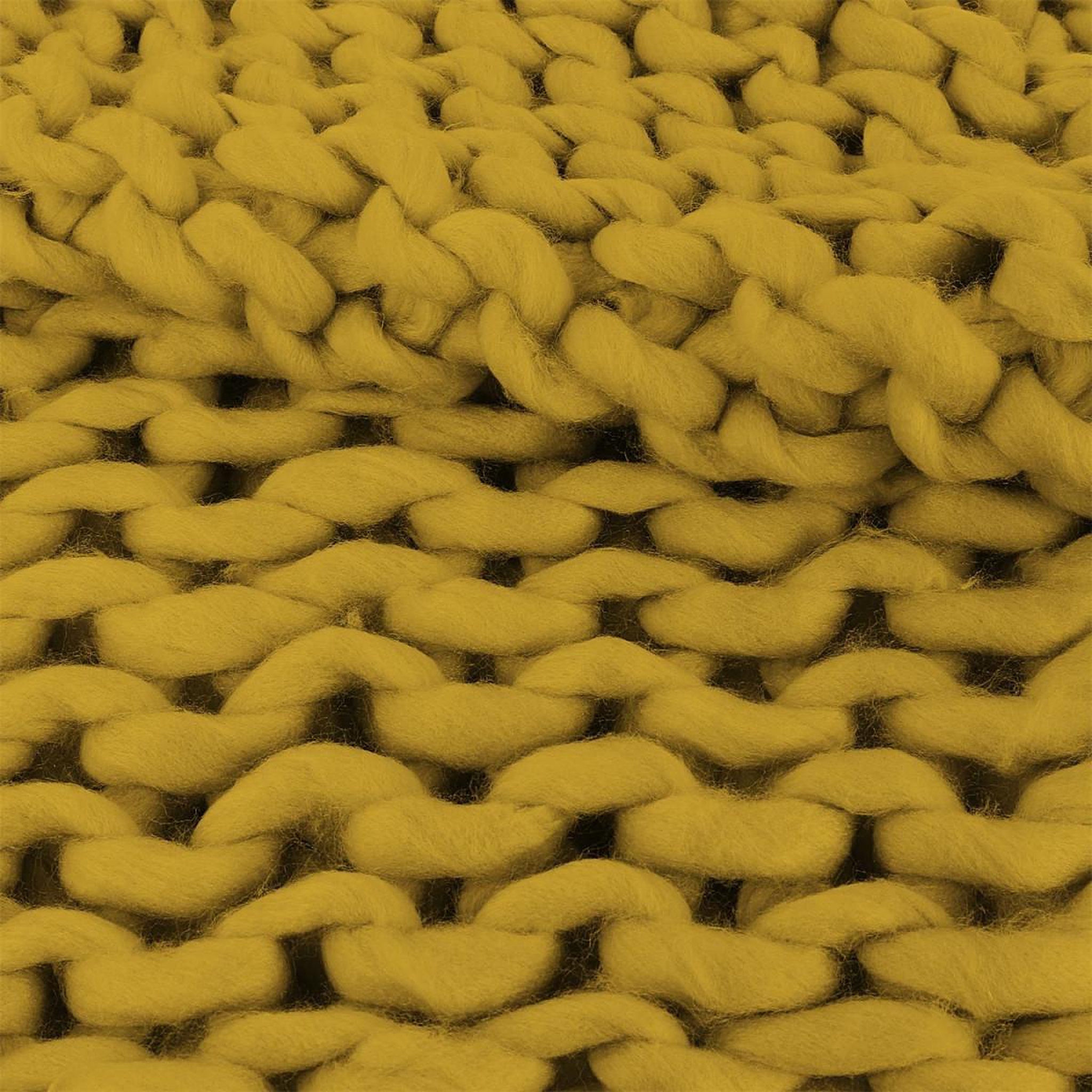 Voir la diapositive 3 : The Home Deco Factory Plaid déco maille  chunky  120x150cm jaune