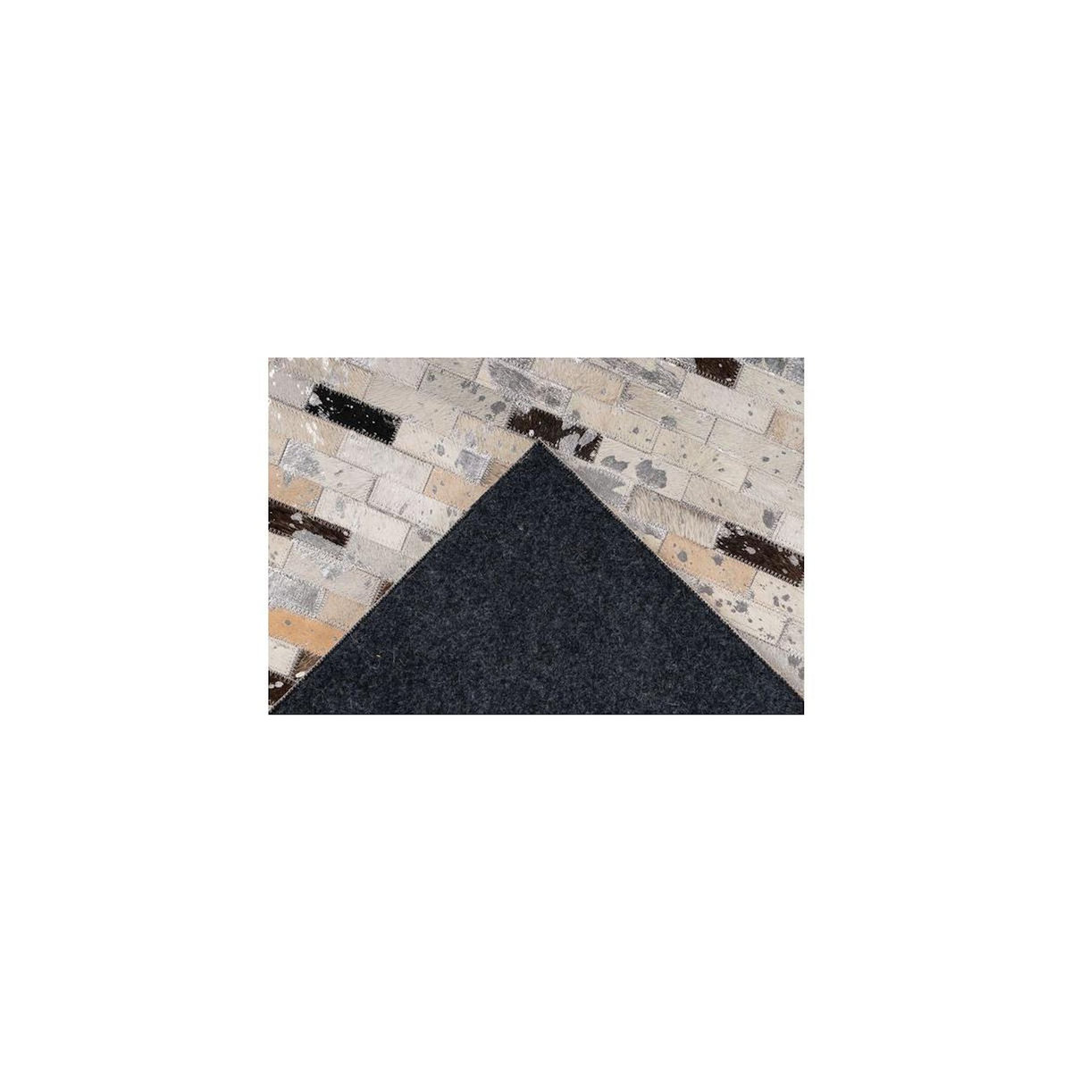 Paris Prix Tapis Fait Main en Cuir  Lavin VII  Noir & Multicolore
