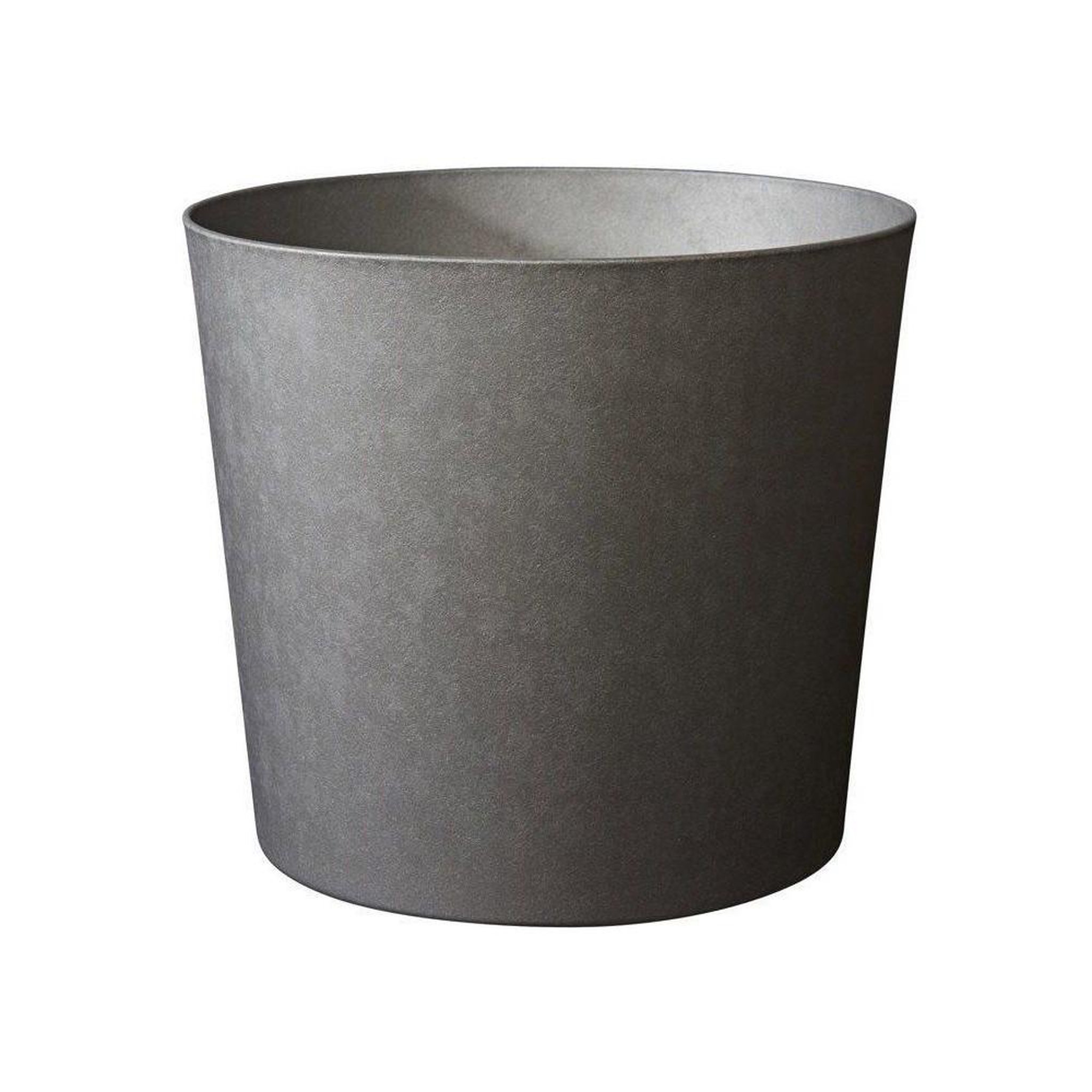 Eda Eda element pot de fleurs conique rond en plastique recyclé, diamètre 50 cm, 62,2 l, finition effet pierre calcaire, gris anthracite