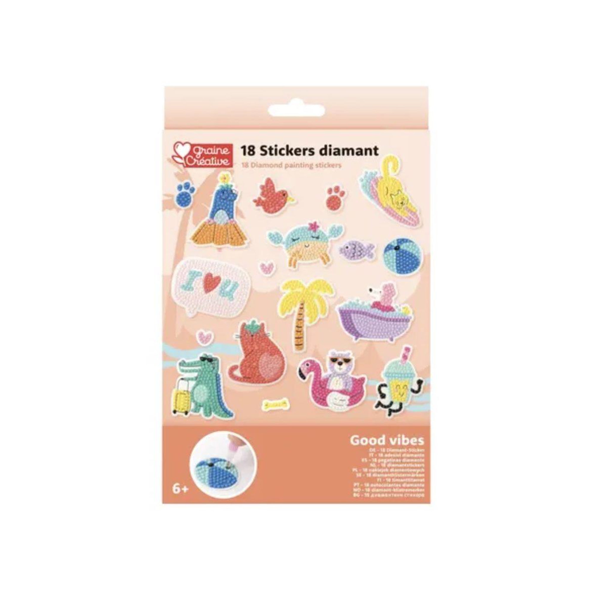 GRAINE CRÉATIVE Kit diamant - stickers enfant 18 pcs