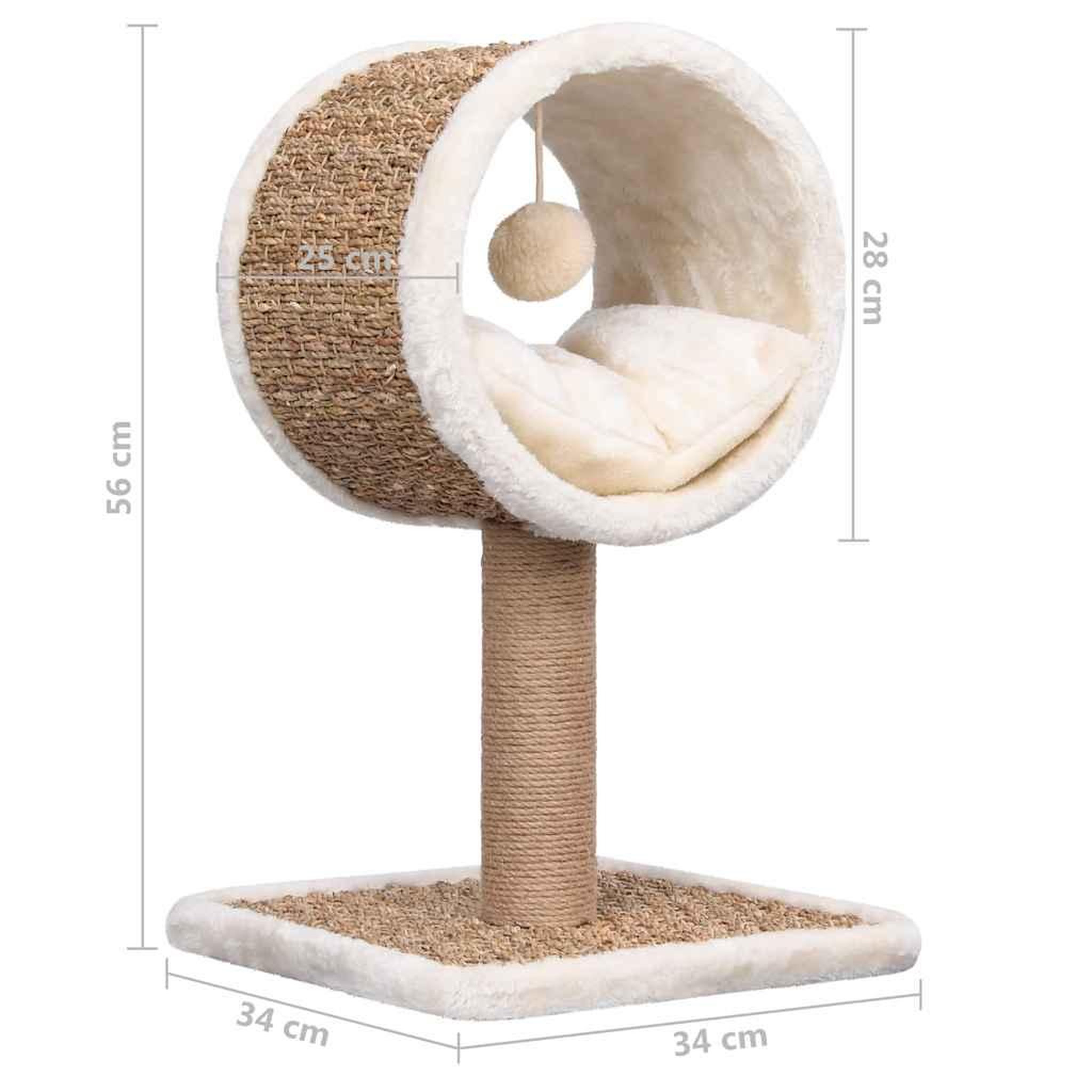 Voir la diapositive 6 : VIDAXL Arbre a chat et tunnel superieur et jouet 56 cm herbiers marins