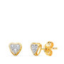 Voir la diapositive 1 : L'ATELIER D'AZUR Boucles d'Oreilles Or 18 Carats 750 Jaune et Zirconiums - Motif Coeur
