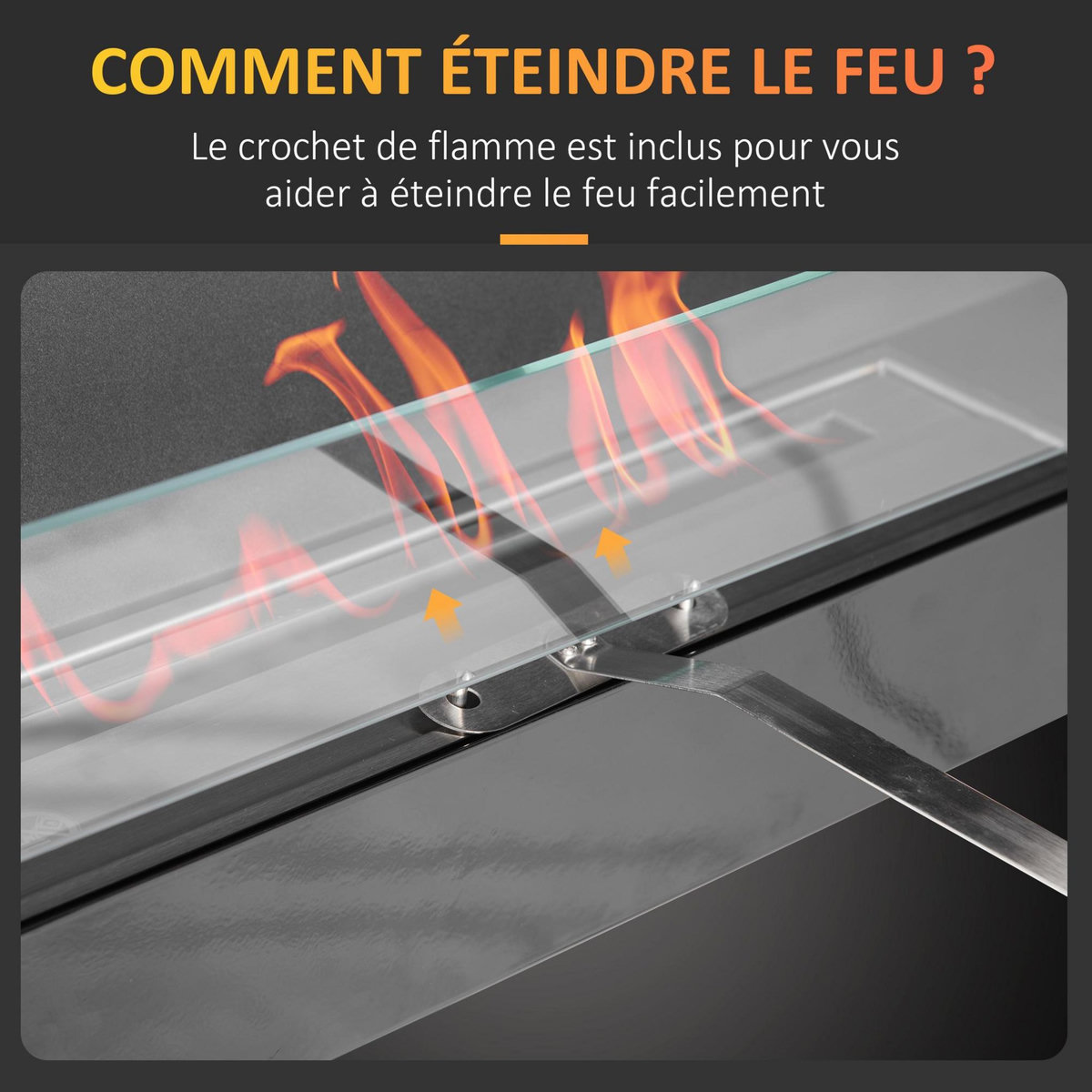 HOMCOM Cheminée bioéthanol murale design contemporain - réservoir 2,8 L couverture 30 m² - pare-feu verre trempé, kit fixation inclus - dim. 102L x 16l x 43H cm