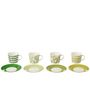 Voir la diapositive 3 : Paris Prix Lot de 4 Tasses & Sous-Tasses  Fiesta Sud  22Cl Vert