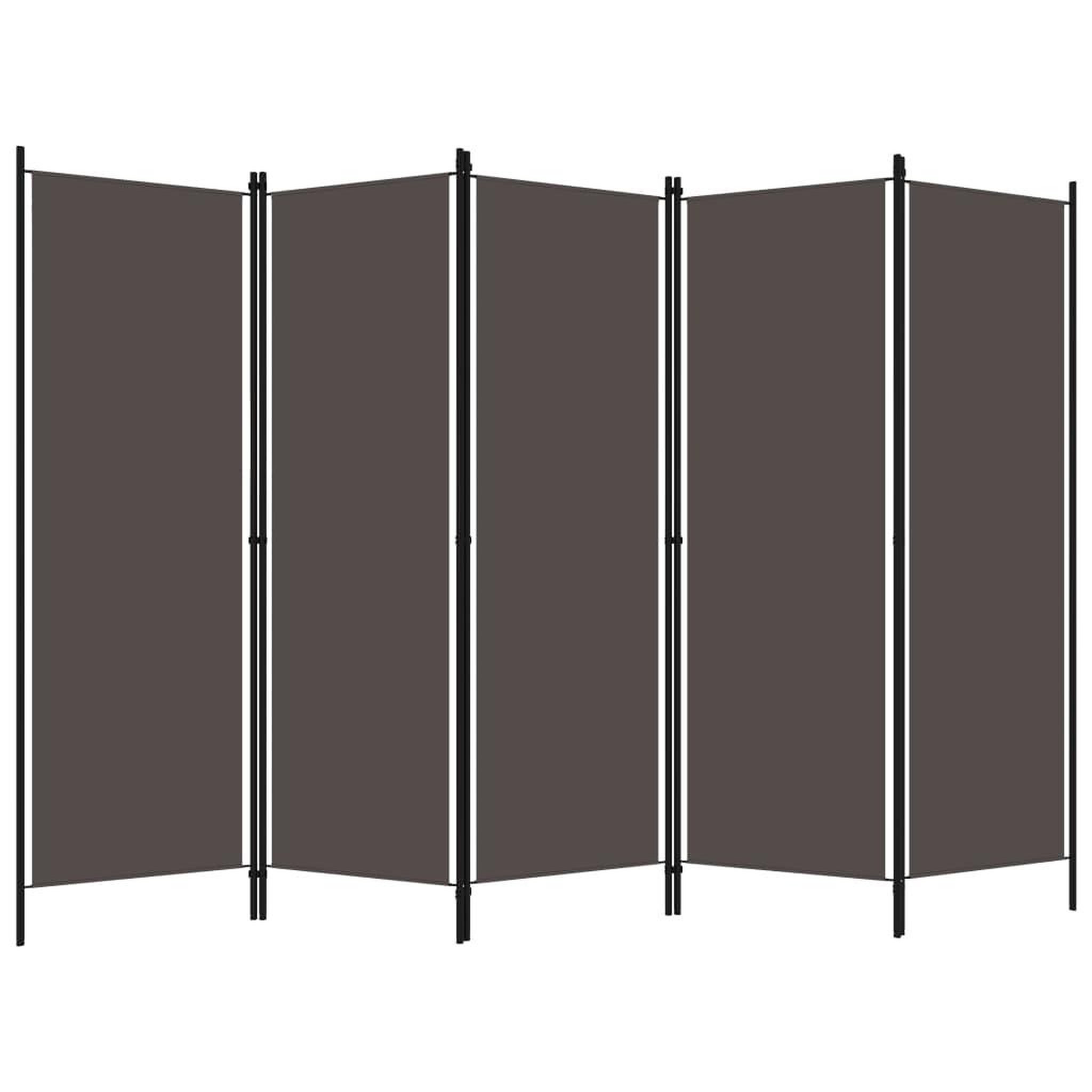 Voir la diapositive 2 : VIDAXL Cloison de separation 5 panneaux Anthtracite 250x180 cm