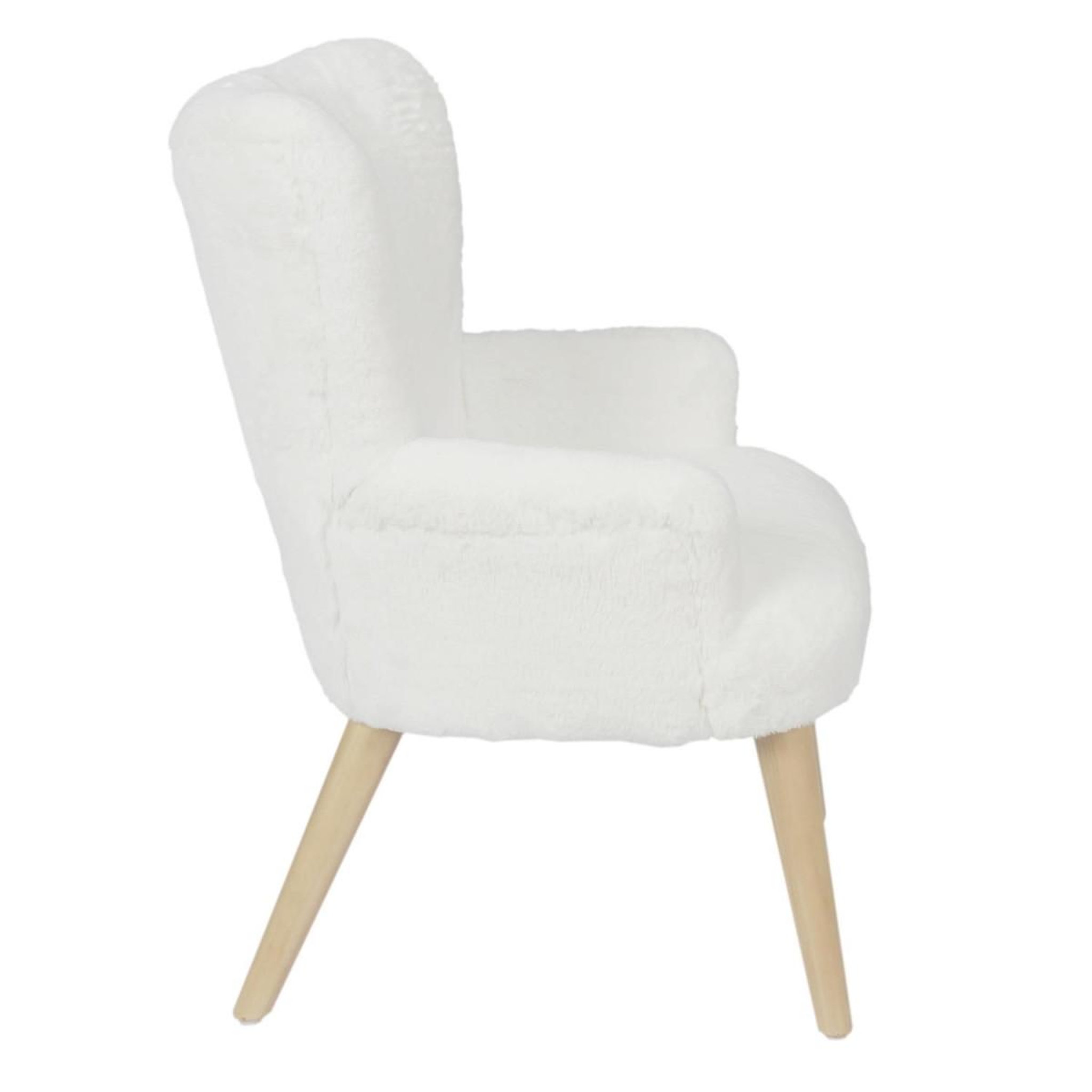 Voir la diapositive 3 : HOME DECO KIDS Fauteuil enfant imitation fourrure  helsinki  63cm blanc