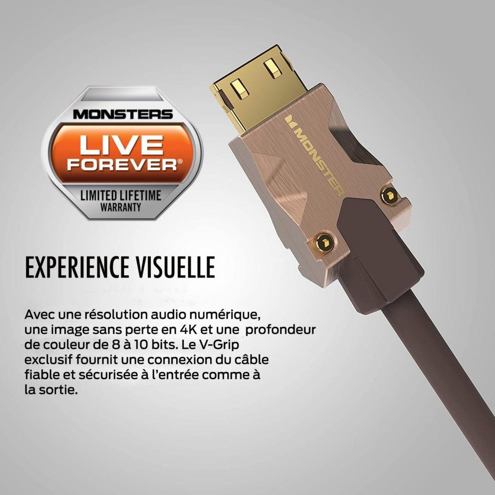 Voir la diapositive 3 : Monster Cable Câble hdmi m2000 uhd 4k hdr10+ 25gbps 5m