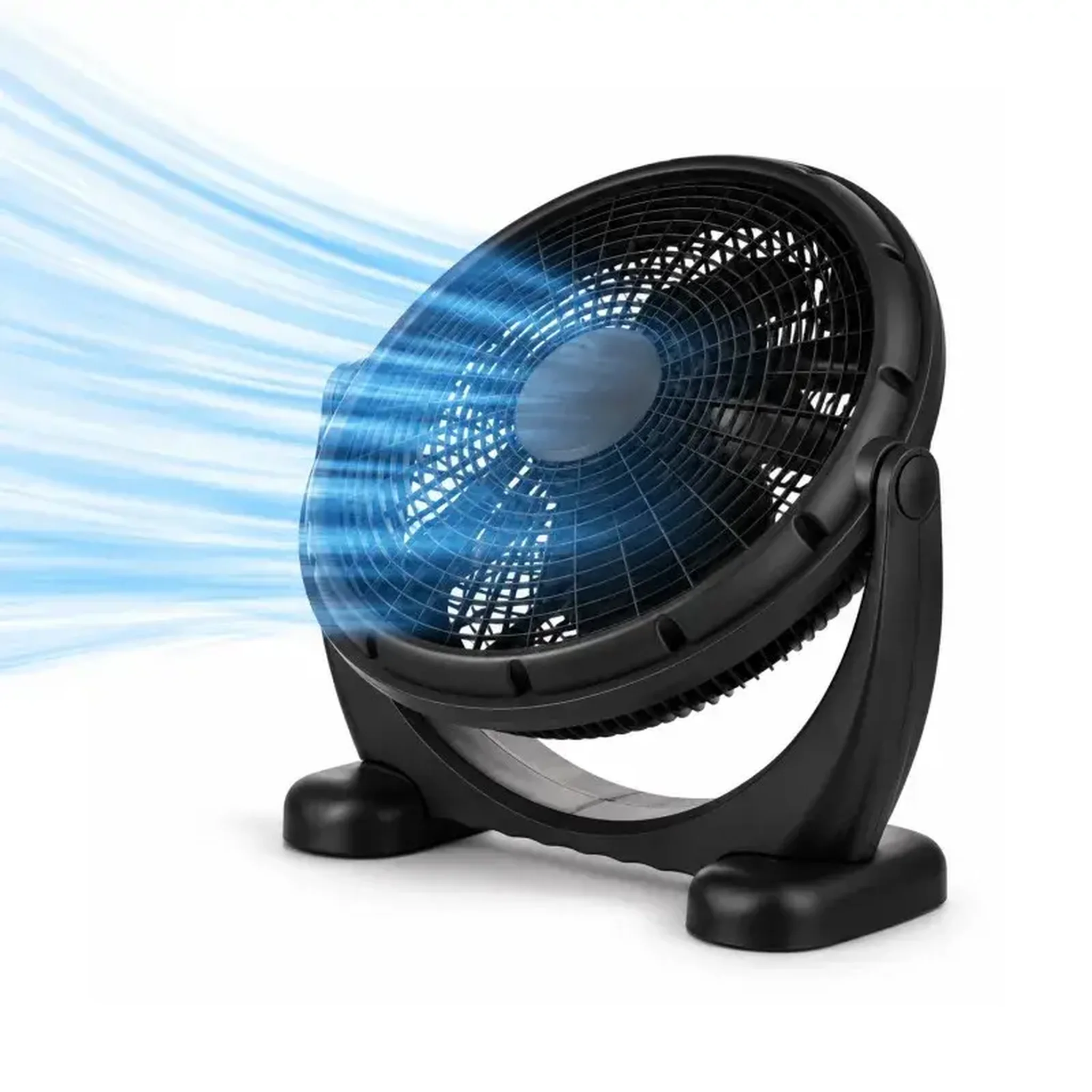 Ventilateur De Sol Et Table Rond Inclinable 36 Cm – Noir 50w