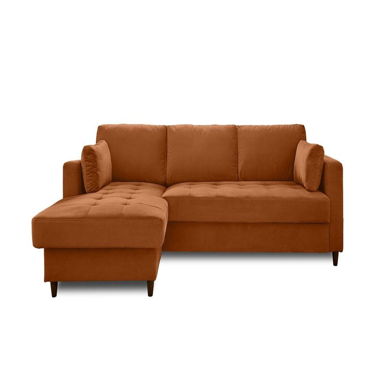 LISA DESIGN Anna - canapé d'angle gauche - 4 places - convertible avec coffre - en velours