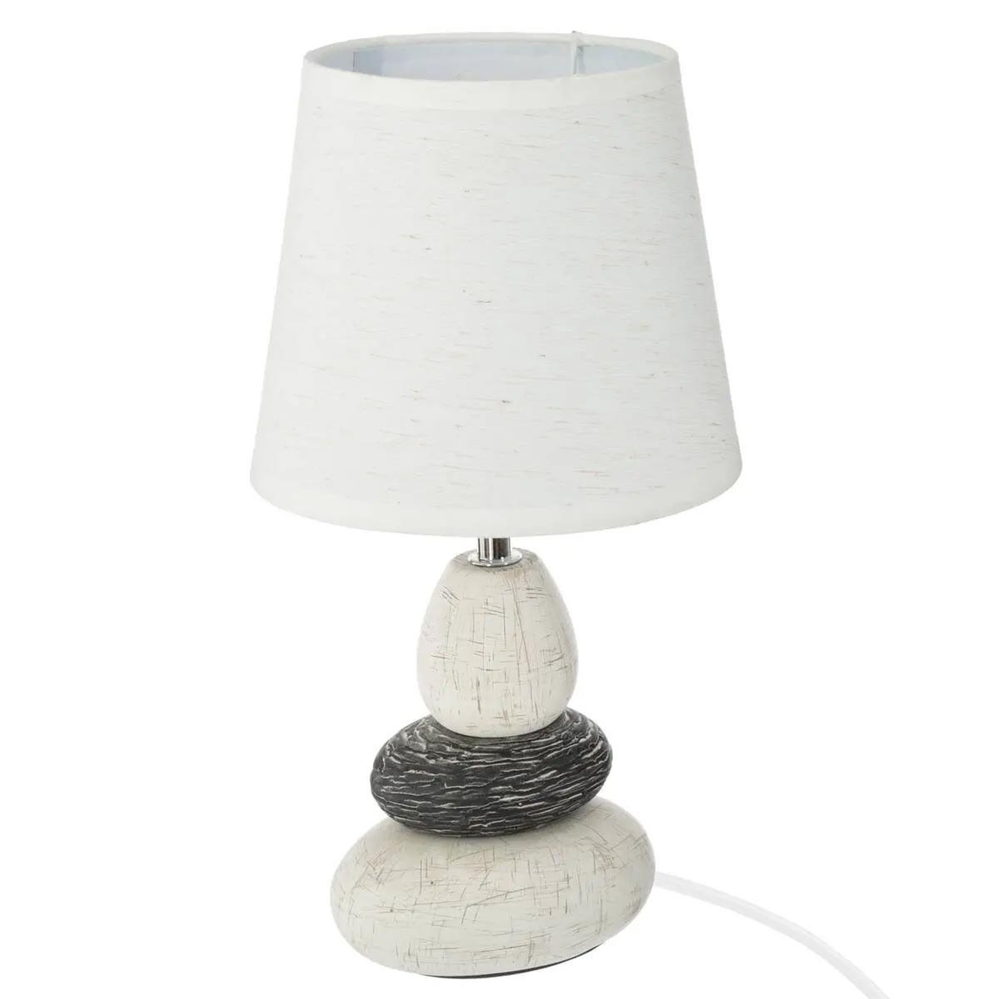 ATMOSPHERA Lampe à poser  galets  33cm ivoire