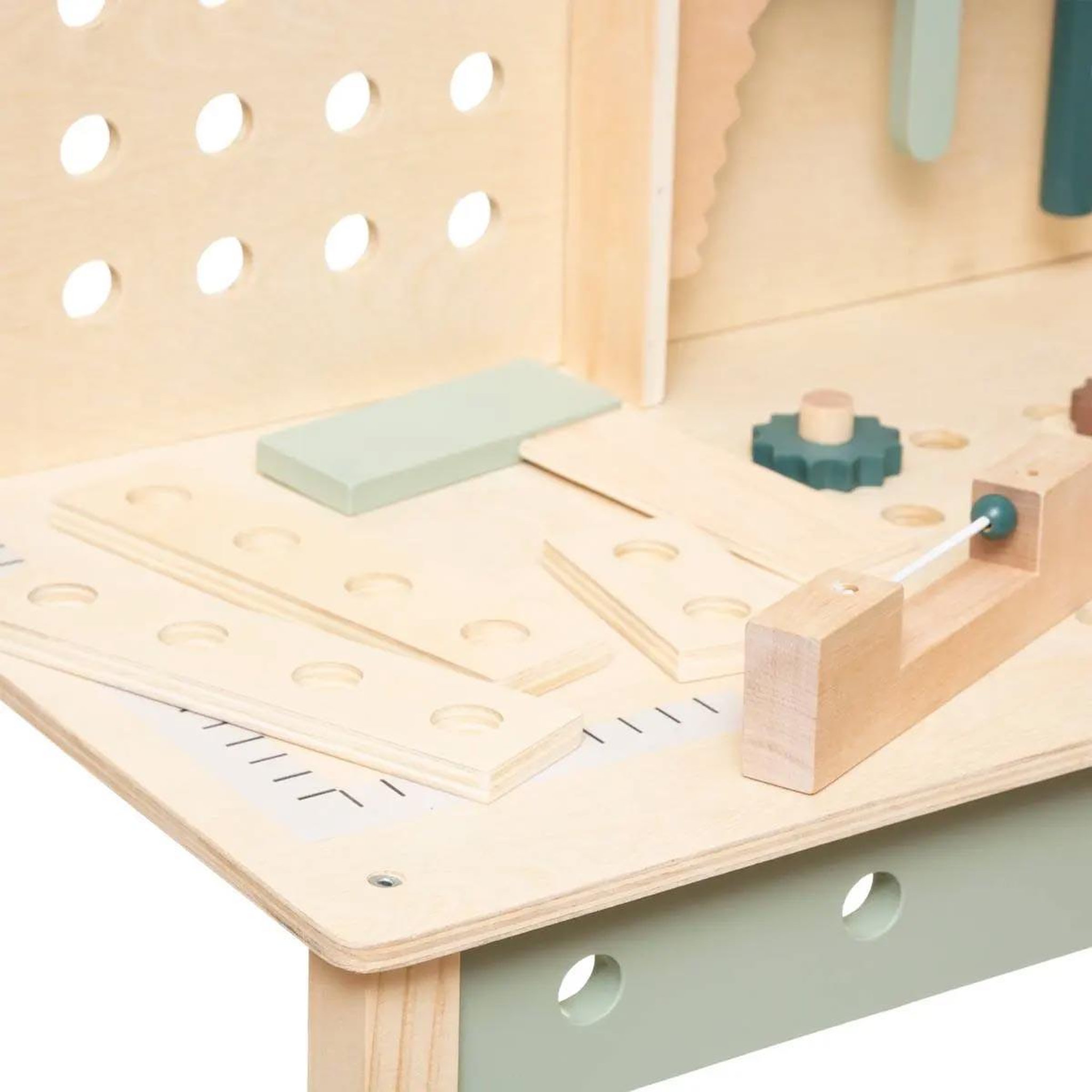 Voir la diapositive 4 : Atmosphera Kids Établi de bricolage enfant  forêt  75cm beige & vert
