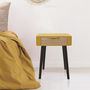 Voir la diapositive 4 : Paris Prix Table de Chevet 1 Tiroir  Bois  48cm Jaune Moutarde