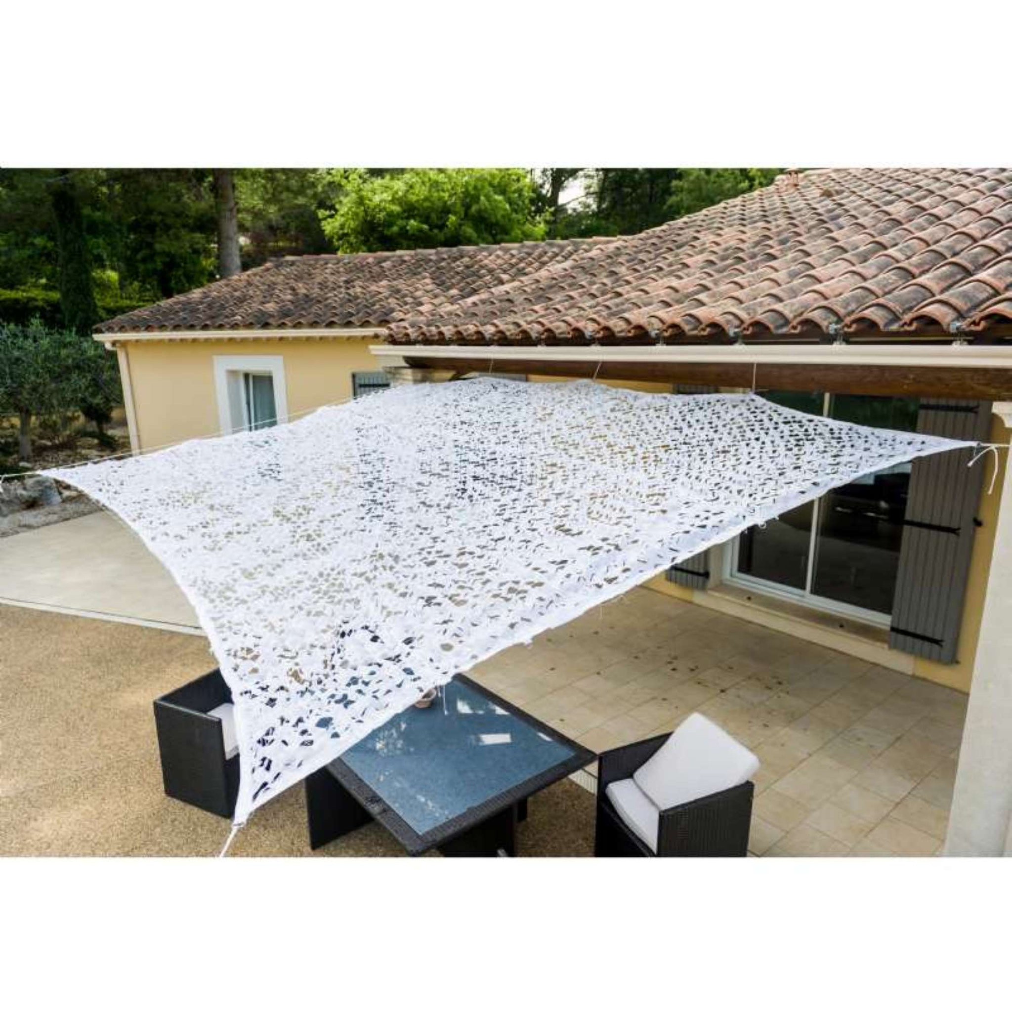 Voir la diapositive 1 :  Toile d'ombrage ajourée blanche  3 x 3m