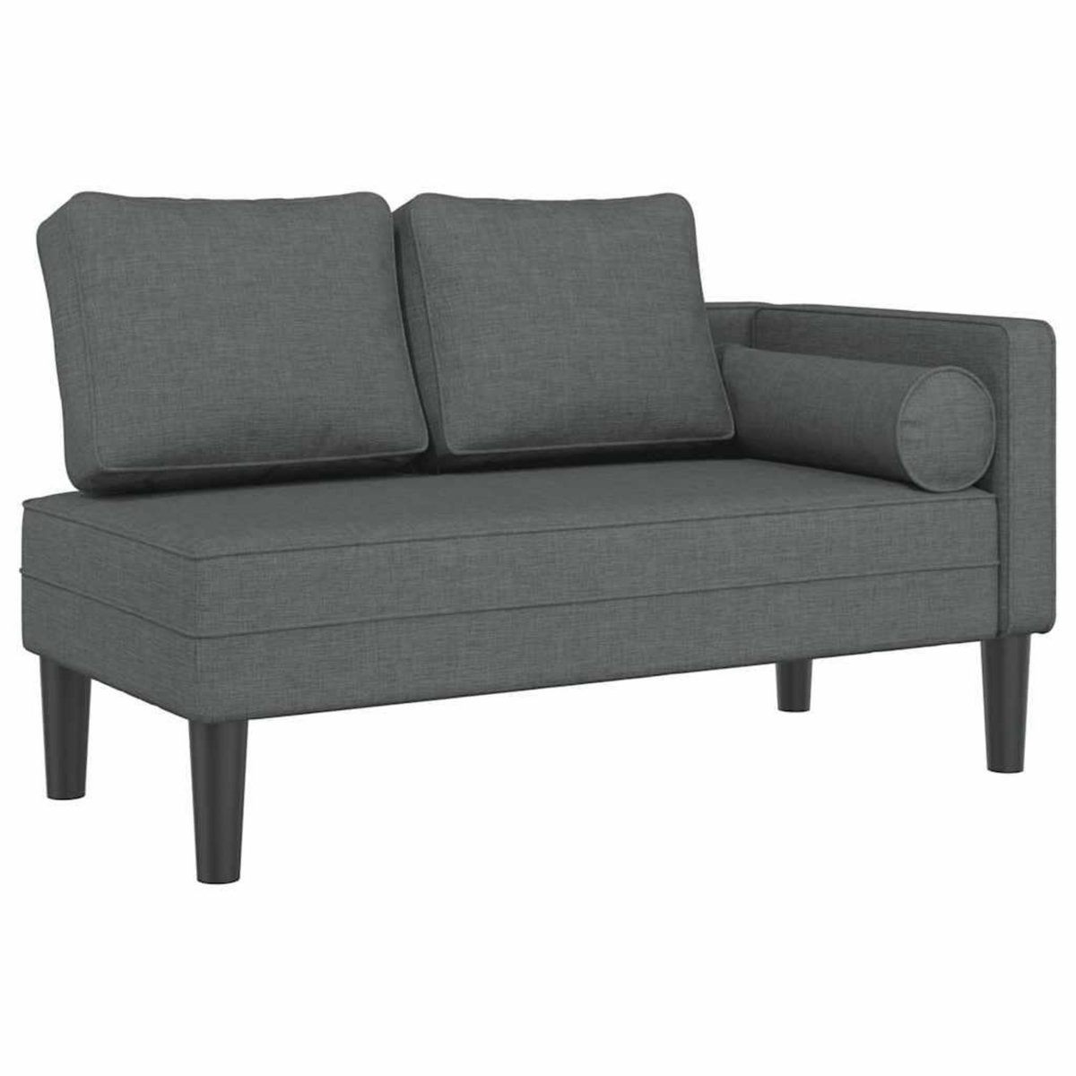 VIDAXL Chaise longue avec coussins gris fonce tissu