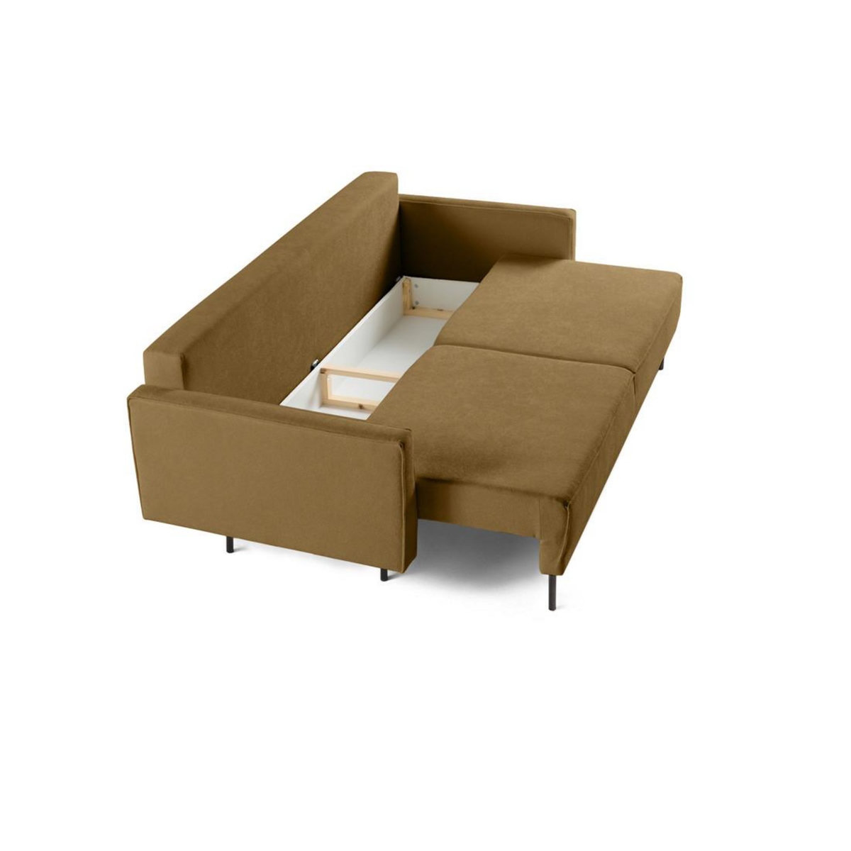 LISA DESIGN Charlie - canapé droit 3 places - convertible avec coffre - en tissu