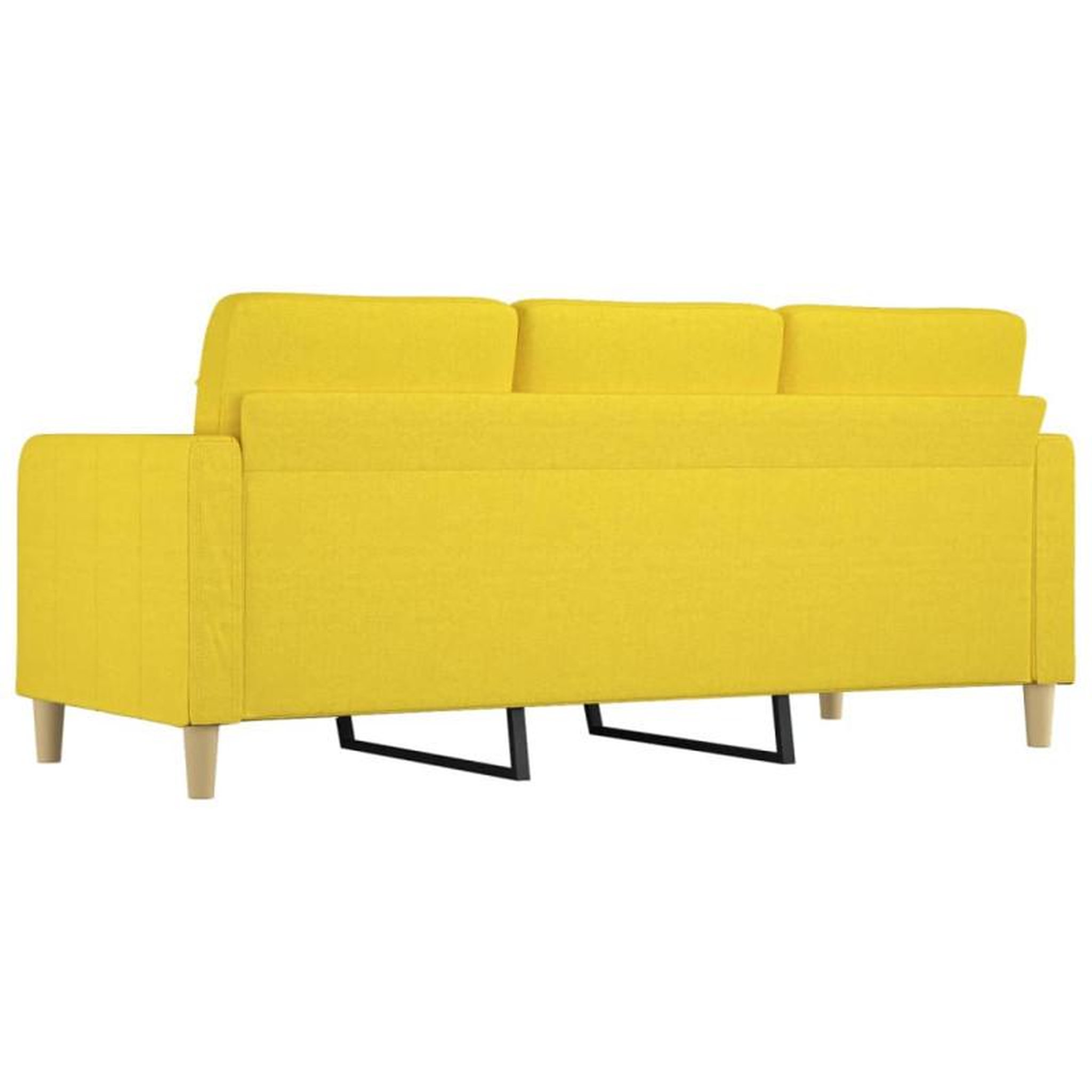 Voir la diapositive 5 : VIDAXL Canapé à 3 places Jaune clair 180 cm Tissu