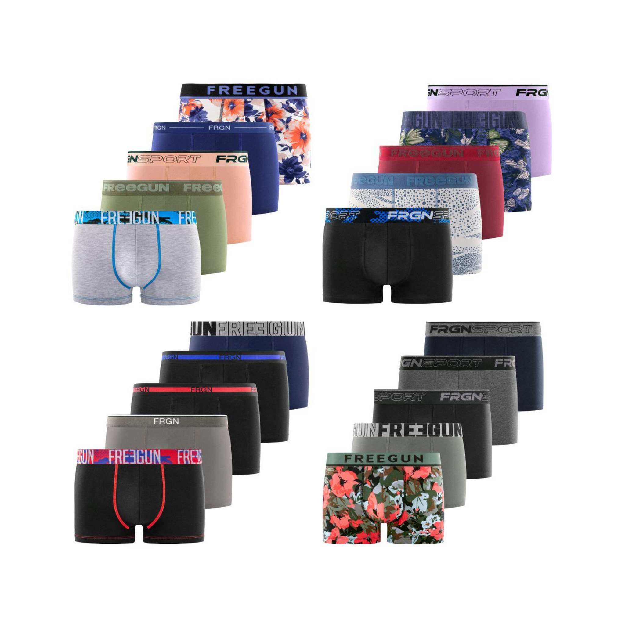 Voir la diapositive 3 : FREEGUN Pack Surprise de 5 Boxers coton garçon