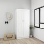 Voir la diapositive 3 : VIDAXL Garde-robe Blanc 82,5x51,5x180 cm Agglomere