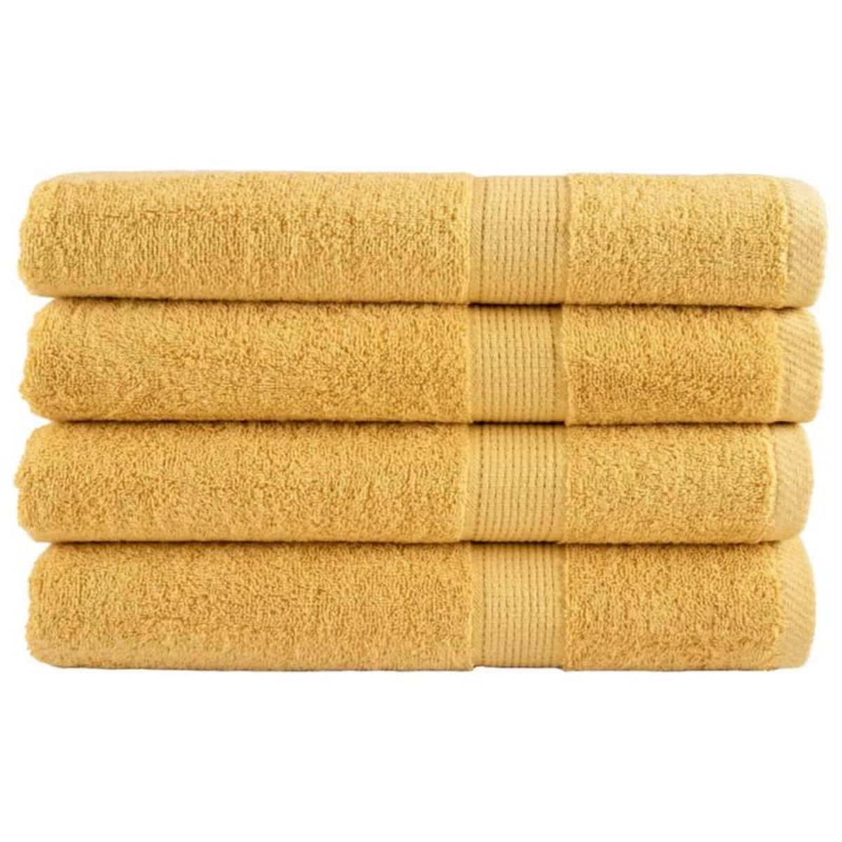 VIDAXL Serviettes de sauna de qualité supérieure SOLUND 4 pcs doré