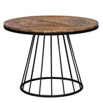 MAISON PAVANE Table ronde 5 personnes en bois de cèdre et pied en métal D110 cm-Pralus