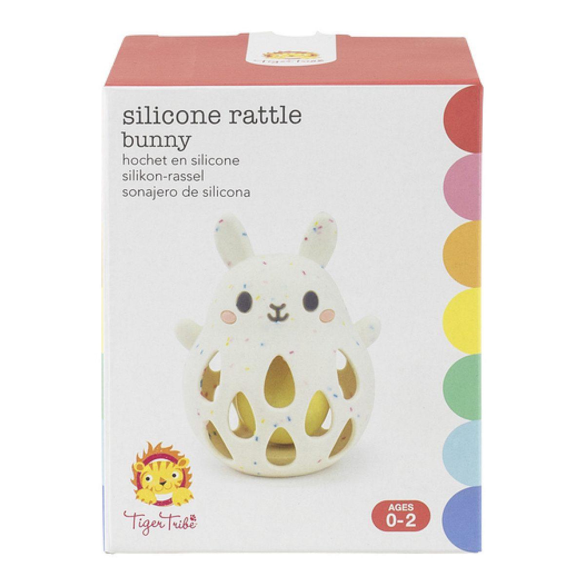 Voir la diapositive 4 : TIGER TRIBE Hochet lapin blanc en silicone