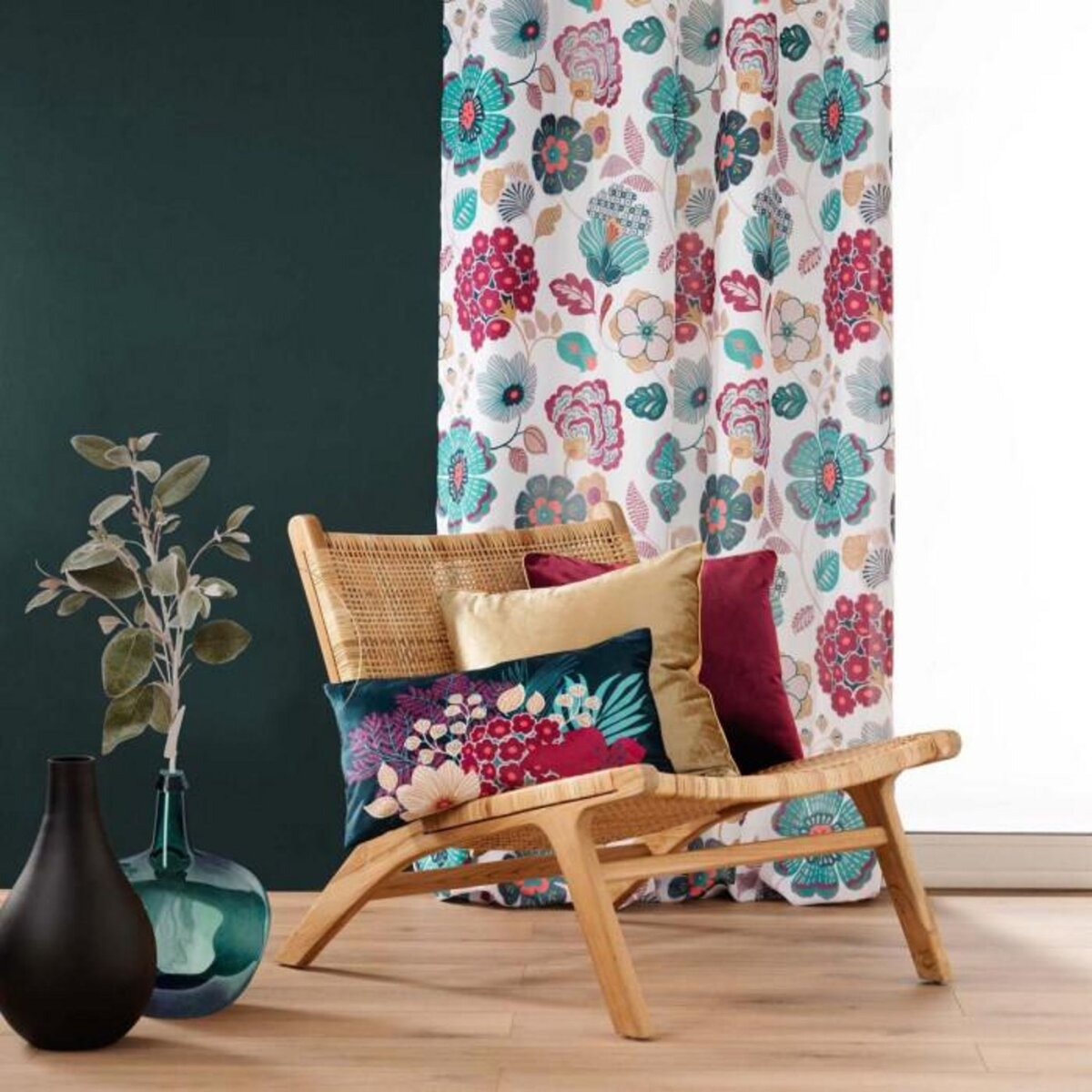 Paris Prix Rideau à Œillets Imprimé  Winteria  140x260cm Blanc