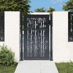 VIDAXL Portail de jardin anthracite 105x155 cm acier design de bambou