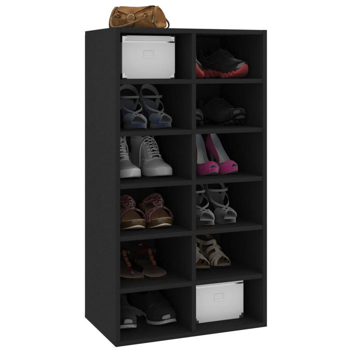 VIDAXL Etagere a chaussures Noir 54x34x100,5 cm Bois d'ingenierie