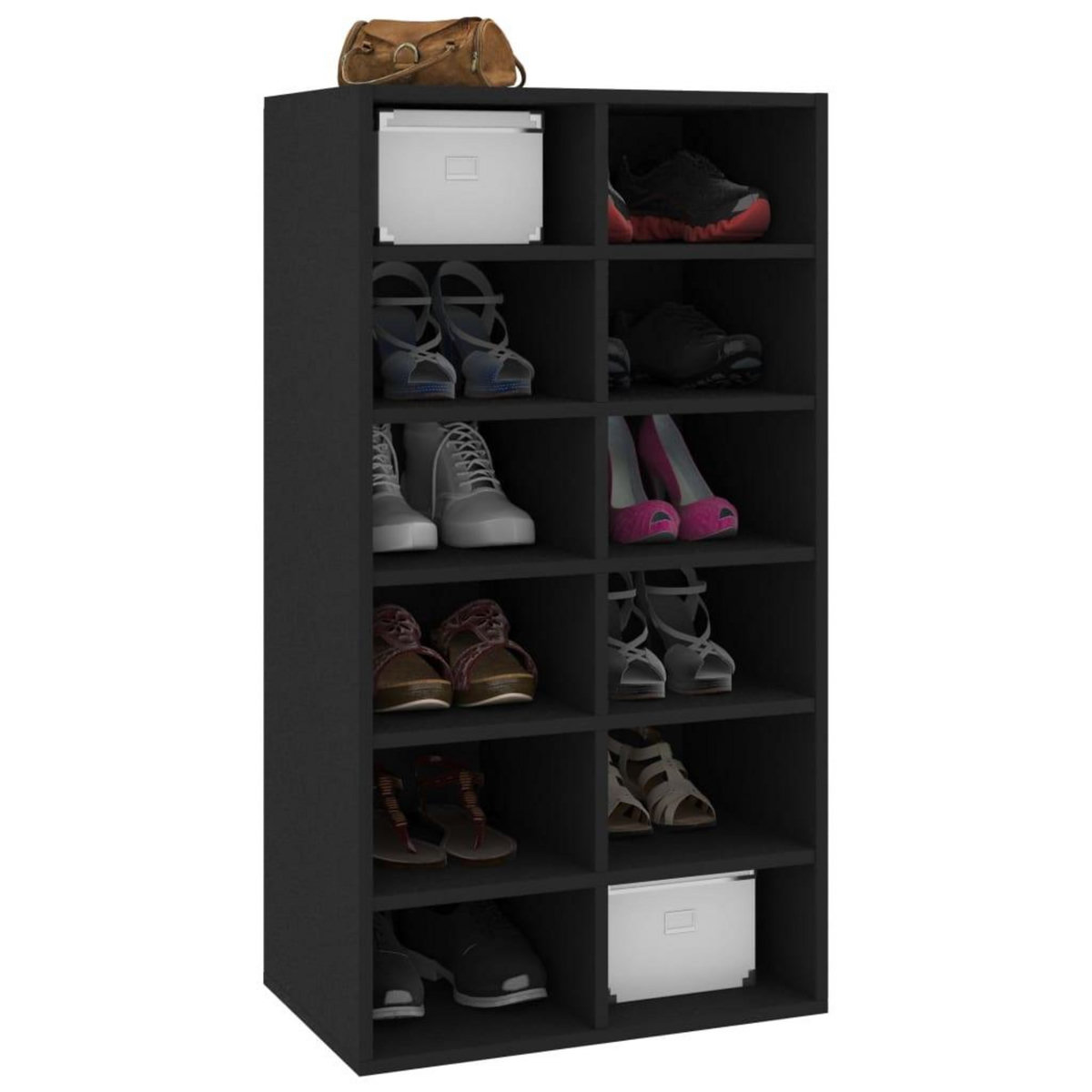 VIDAXL Etagere a chaussures Noir 54x34x100,5 cm Bois d'ingenierie
