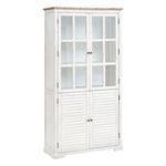 ATMOSPHERA Vitrine 4 Portes en Bois  Olbia  190cm Blanc