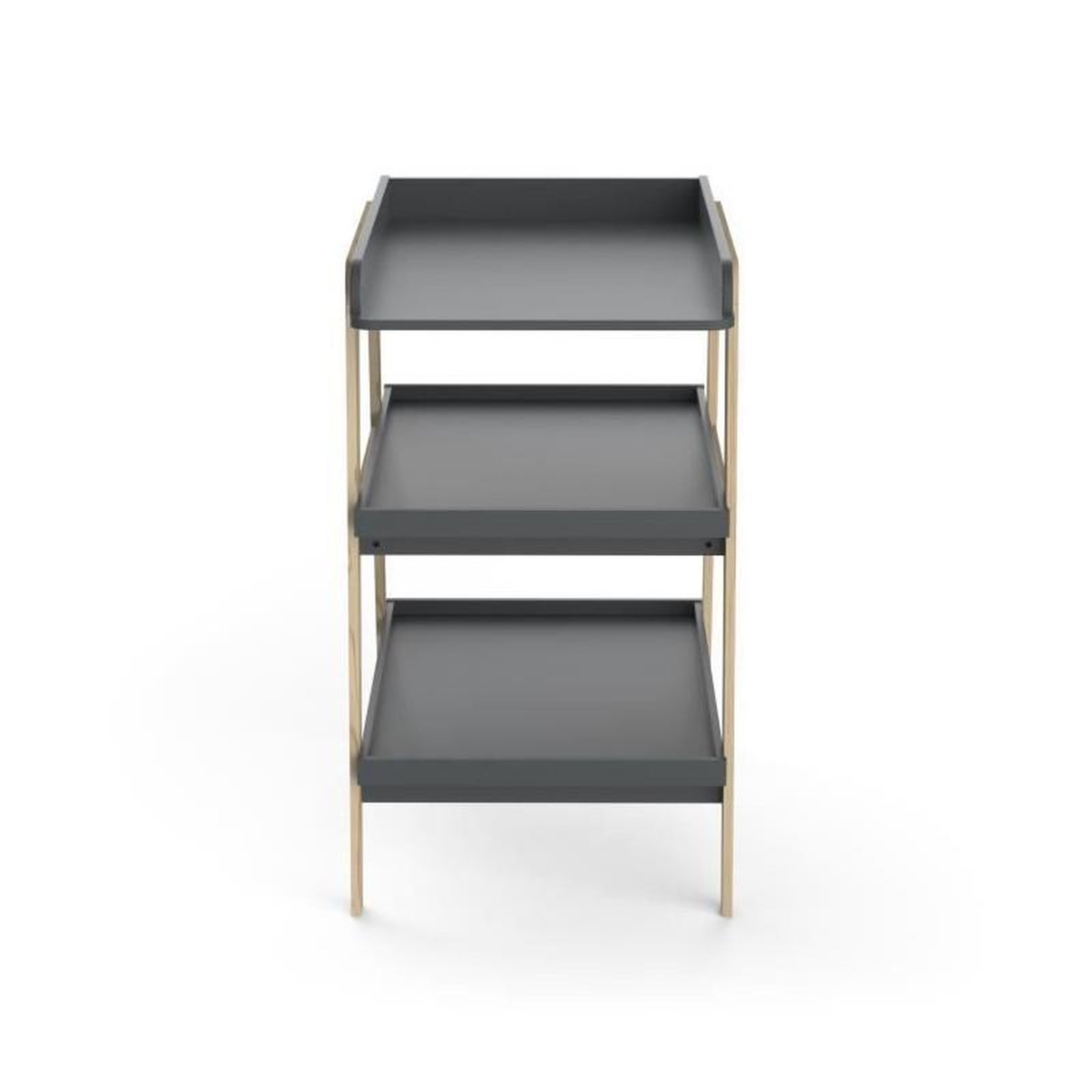 Voir la diapositive 2 : Demeyere Table a langer TSUGA - Bois massif et MDF - L.58 x P.71,1 x H.101,2 cm - Pour matelas 50x70 cm - Gris graphite