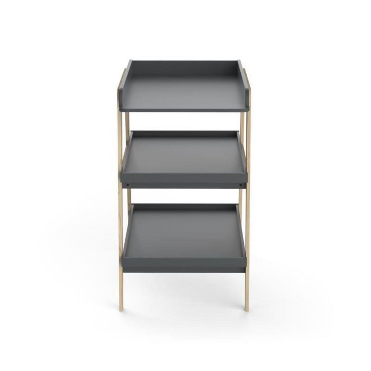 Demeyere Table a langer TSUGA - Bois massif et MDF - L.58 x P.71,1 x H.101,2 cm - Pour matelas 50x70 cm - Gris graphite